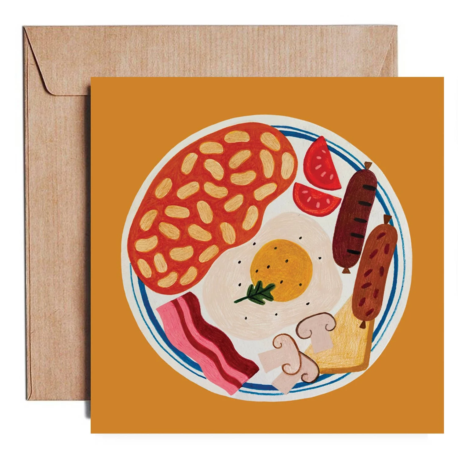 English Breakfast Greetings Card