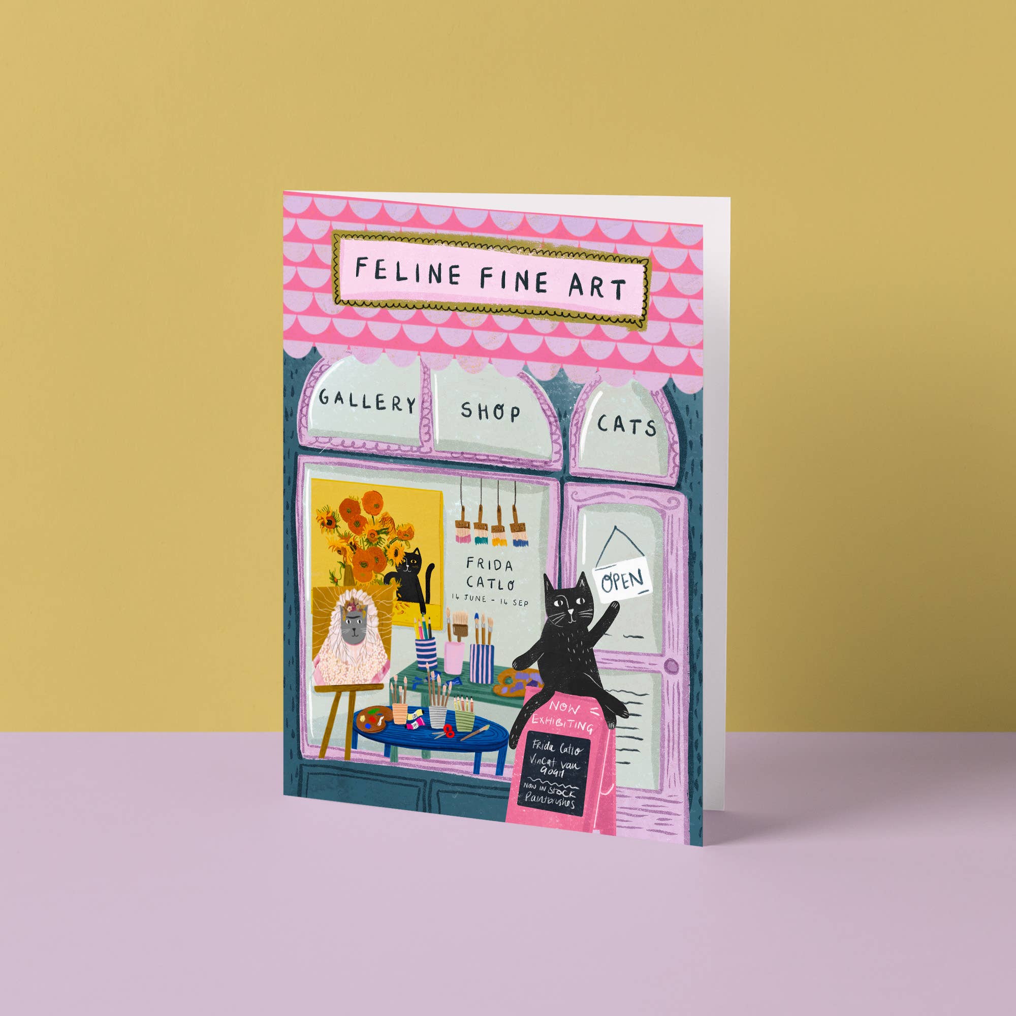 Feline Fine Art Shop Cat Greetings Card