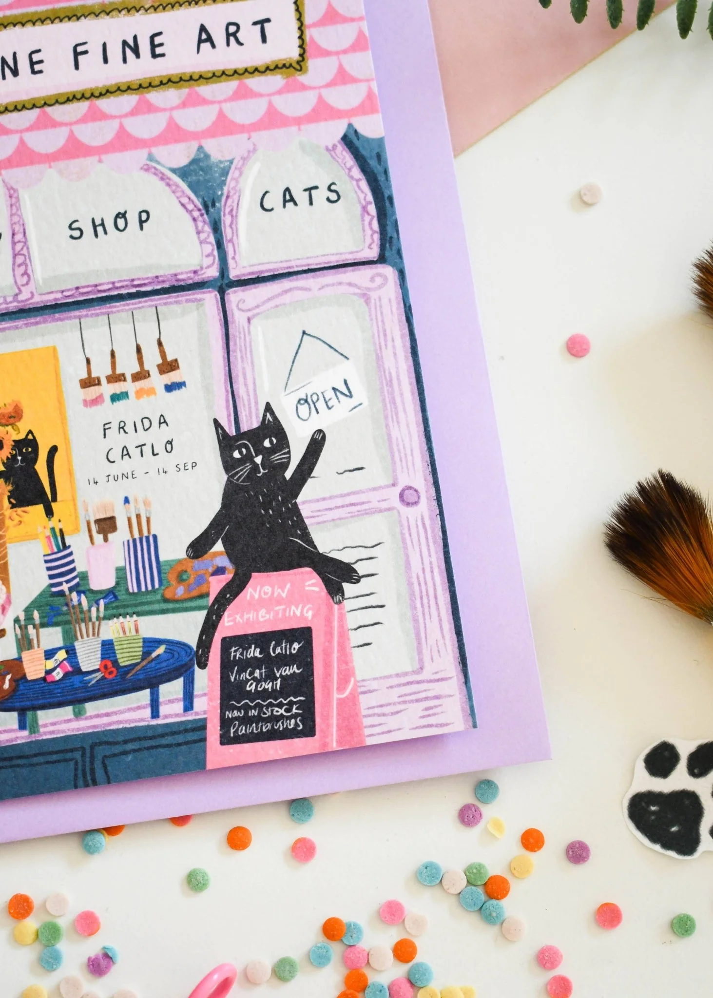 Feline Fine Art Shop Cat Greetings Card - Image 5