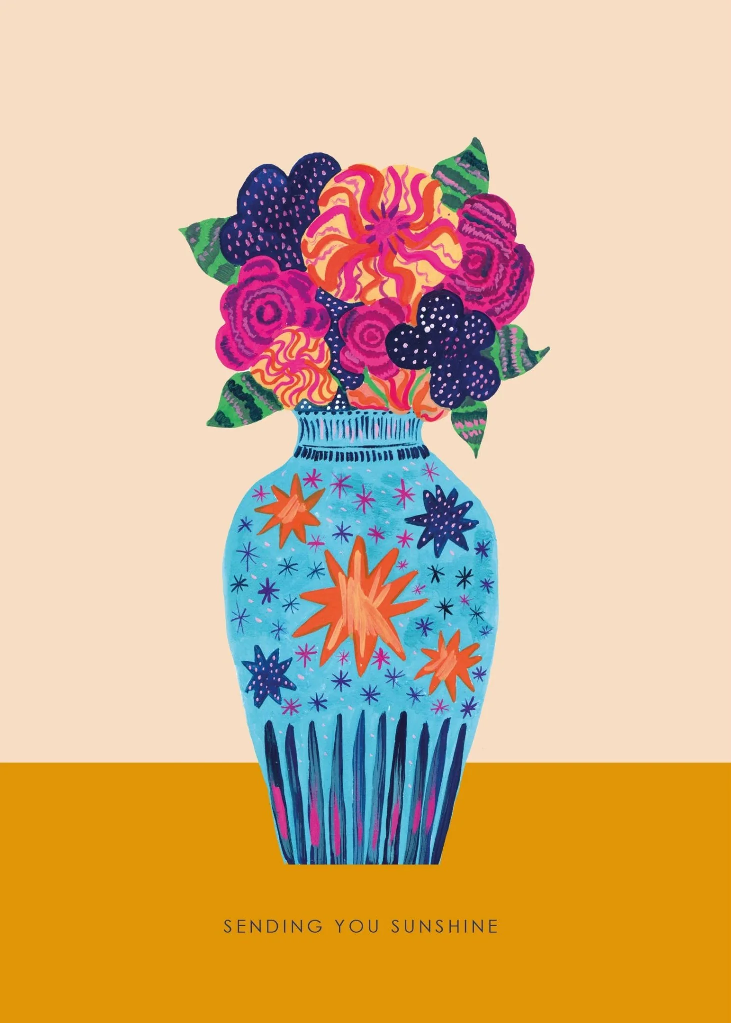 'Flower Sunshine Vase' Greetings Card - Image 2