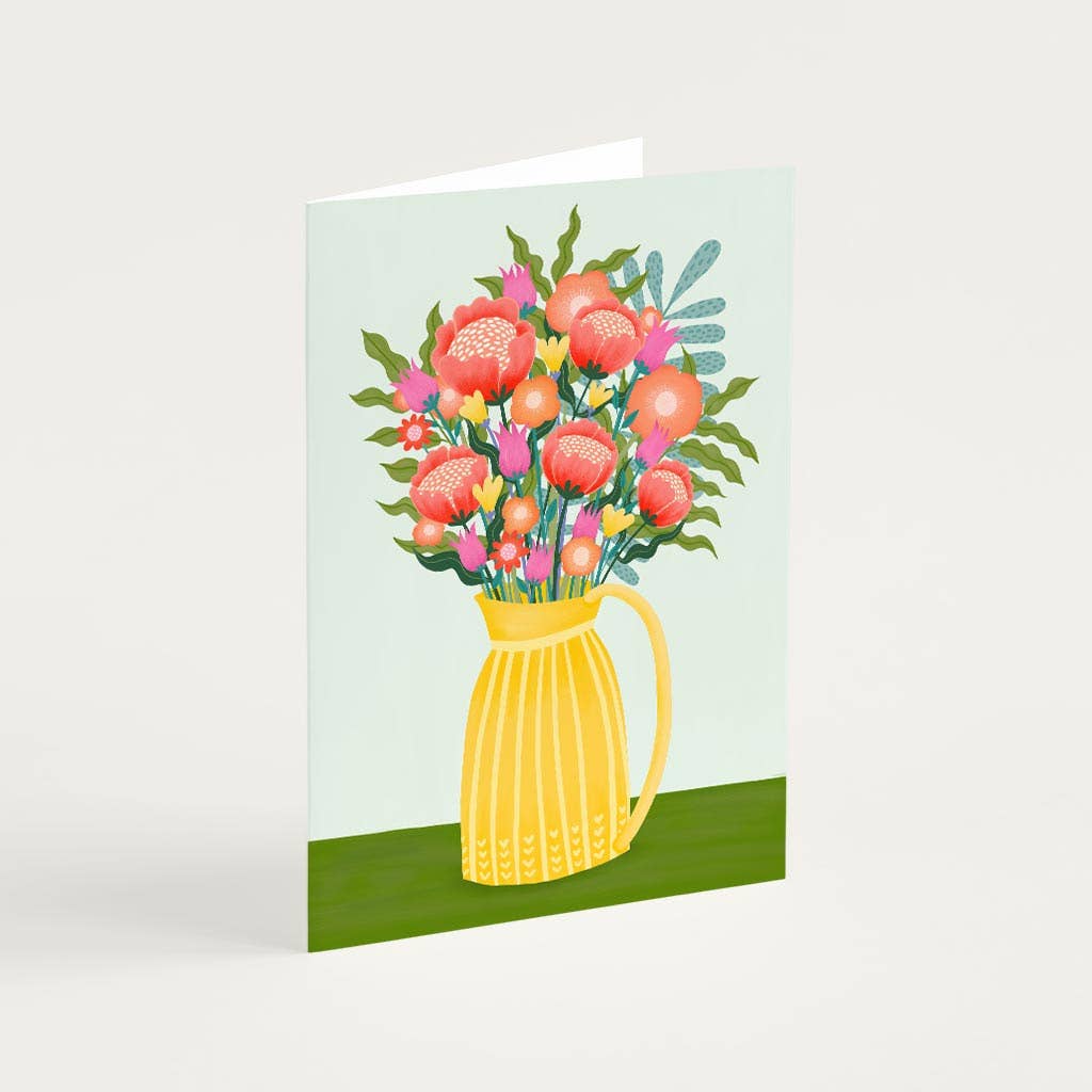 Flowers in Vase 3 Greetings Card - Image 3