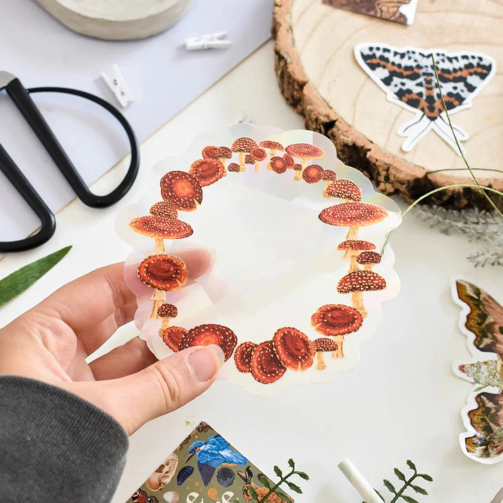 Fly Agaric Fungi Fairy Ring Suncatcher – Window Decal by Ferne Creative