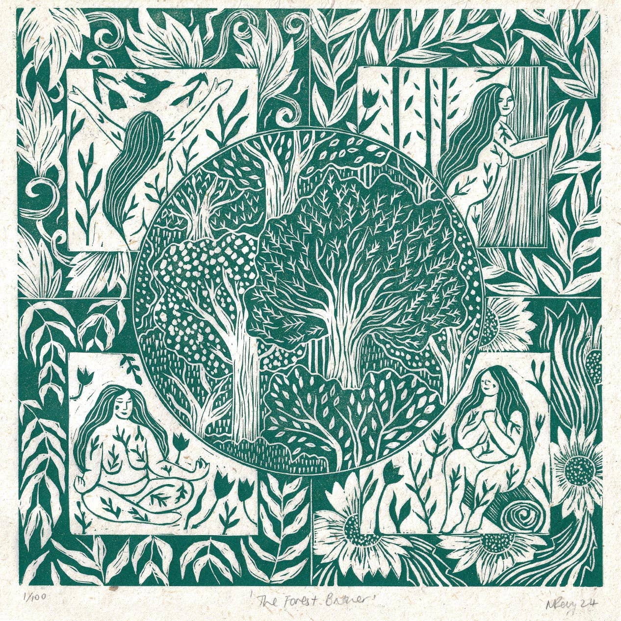Forest Bather Greetings Card - Image 2