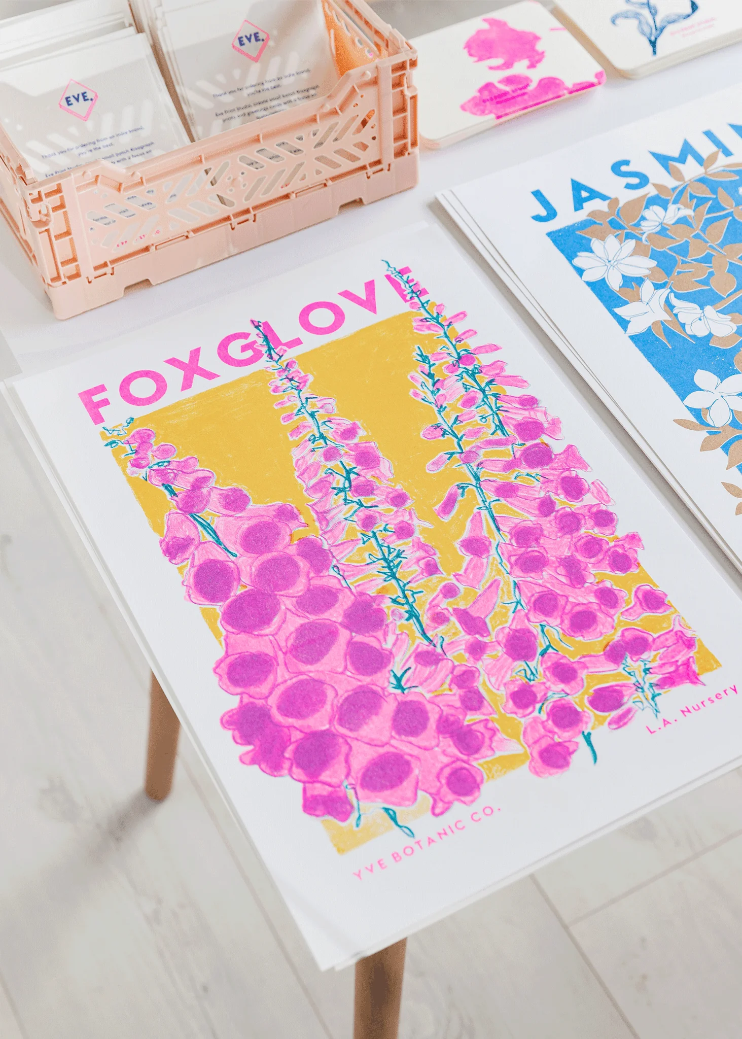 Foxglove Flower Risograph Print - Image 2