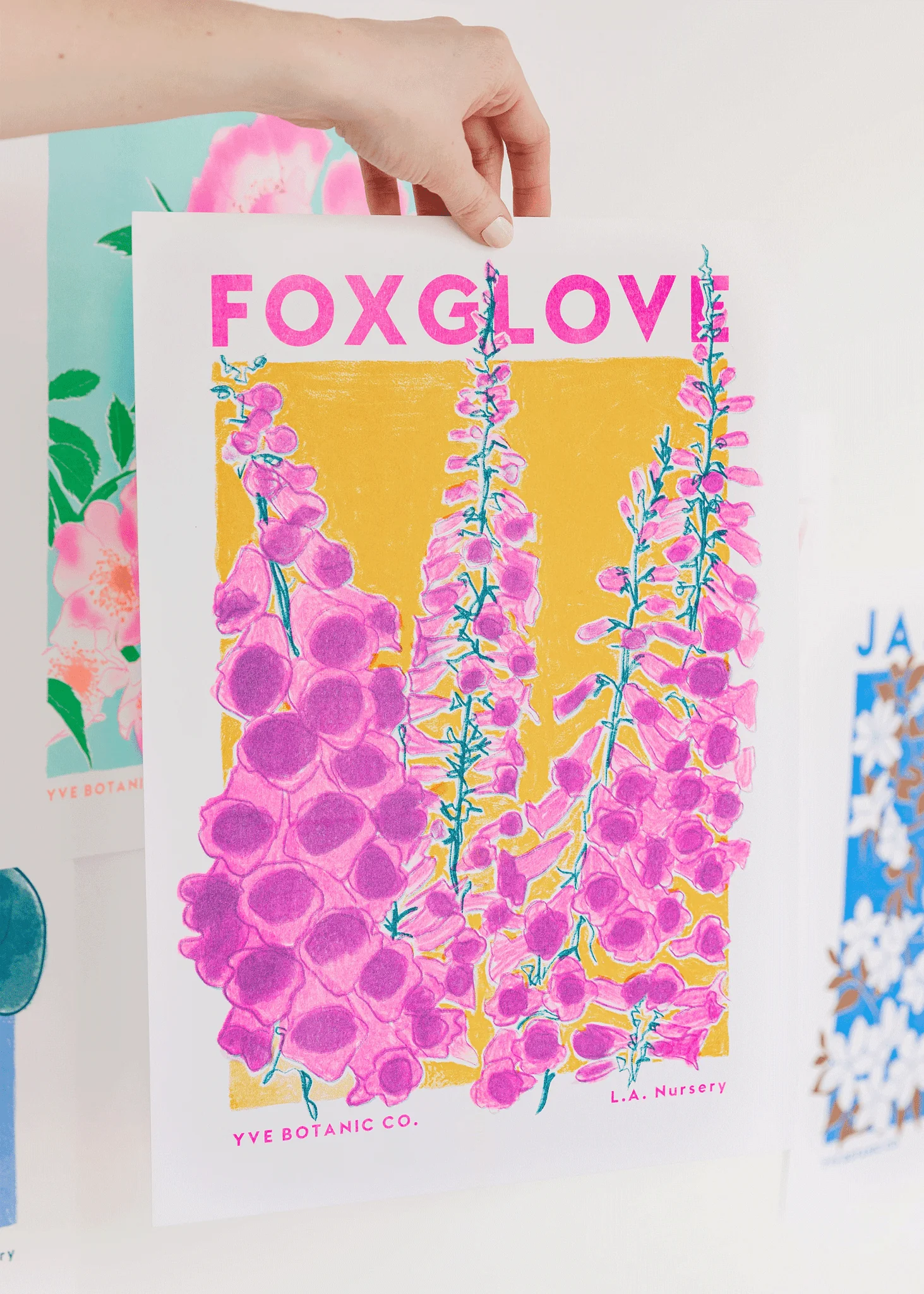 Foxglove Flower Risograph Print - Image 3