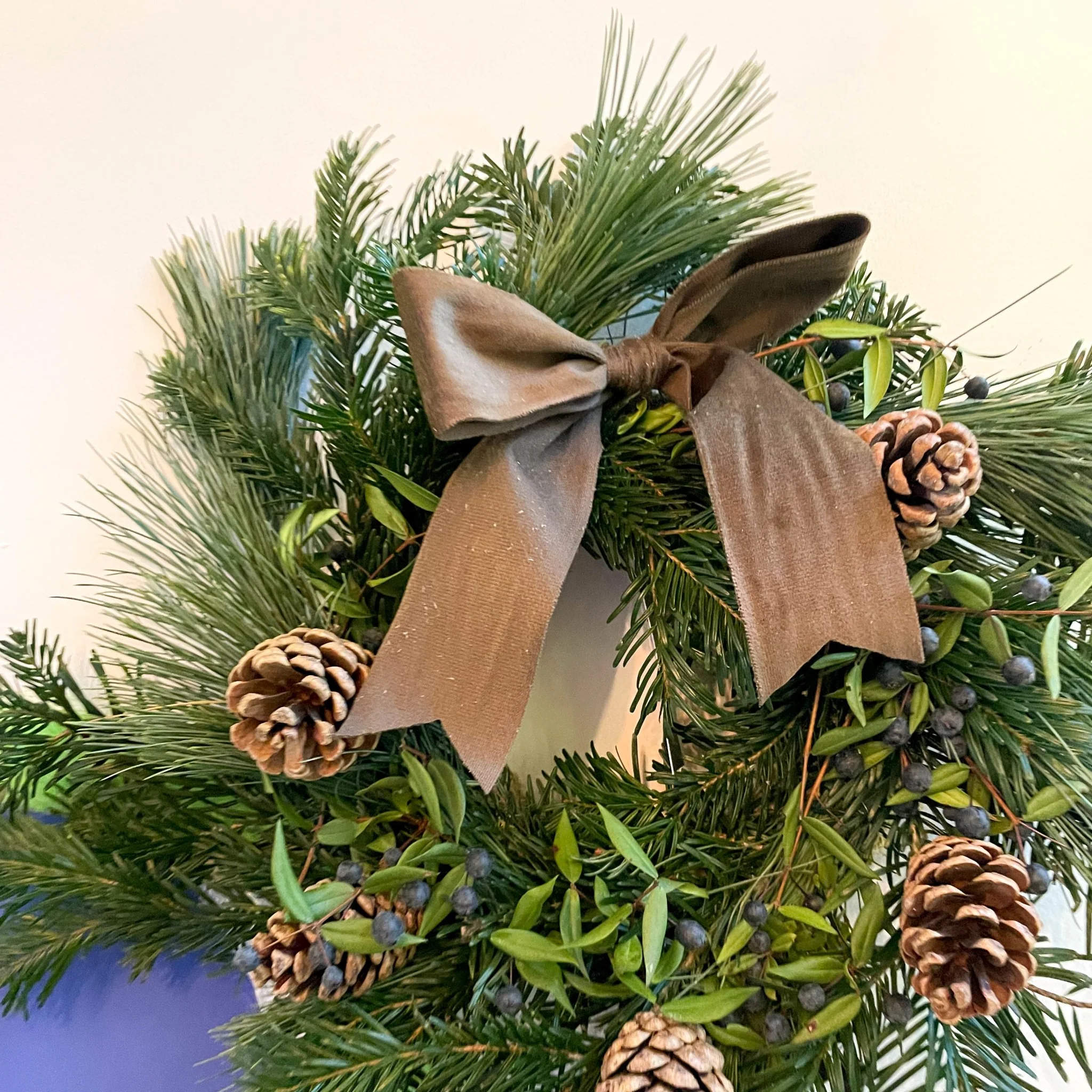 Custom Bespoke Fresh Foliage Christmas Wreath [Made to Order] Pick Your Foliage, Size, Ribbon and more! - Image 2