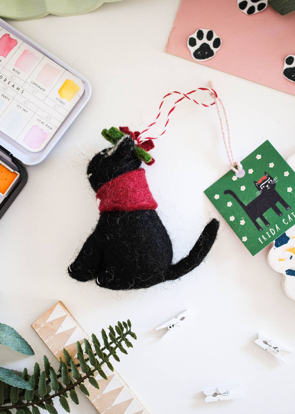 Niaski Frida Catlo Felt Decoration – Handmade Fair Trade - Image 6