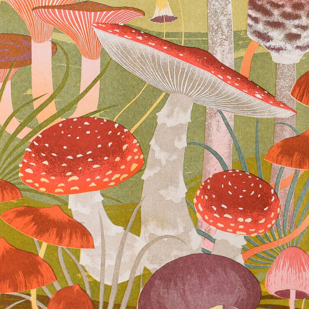 Fungi | A3 Risograph Print, wall art | Mushroom, Autumn - Image 2