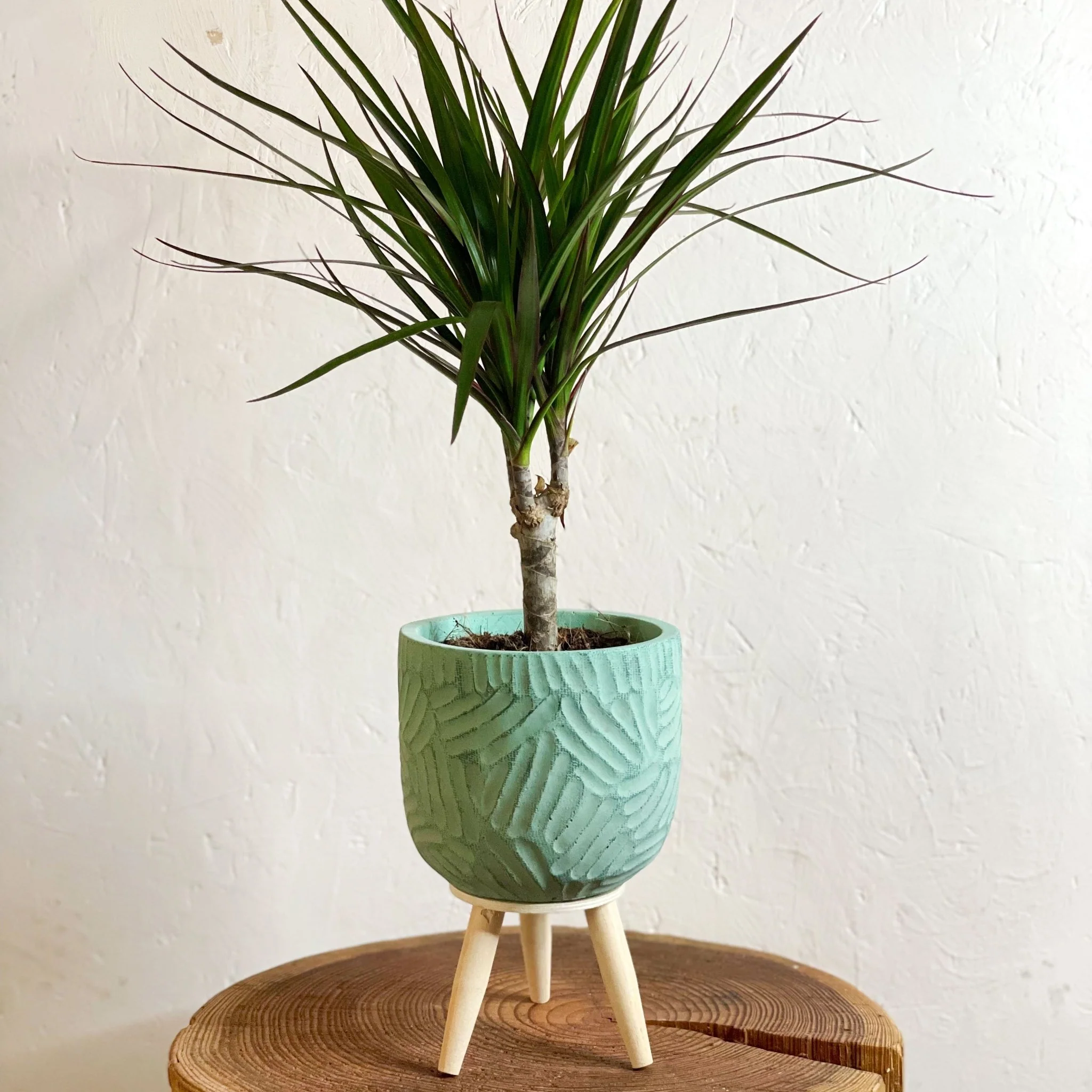 Handmade Turquoise Gaby Pot on Stand - Image 3