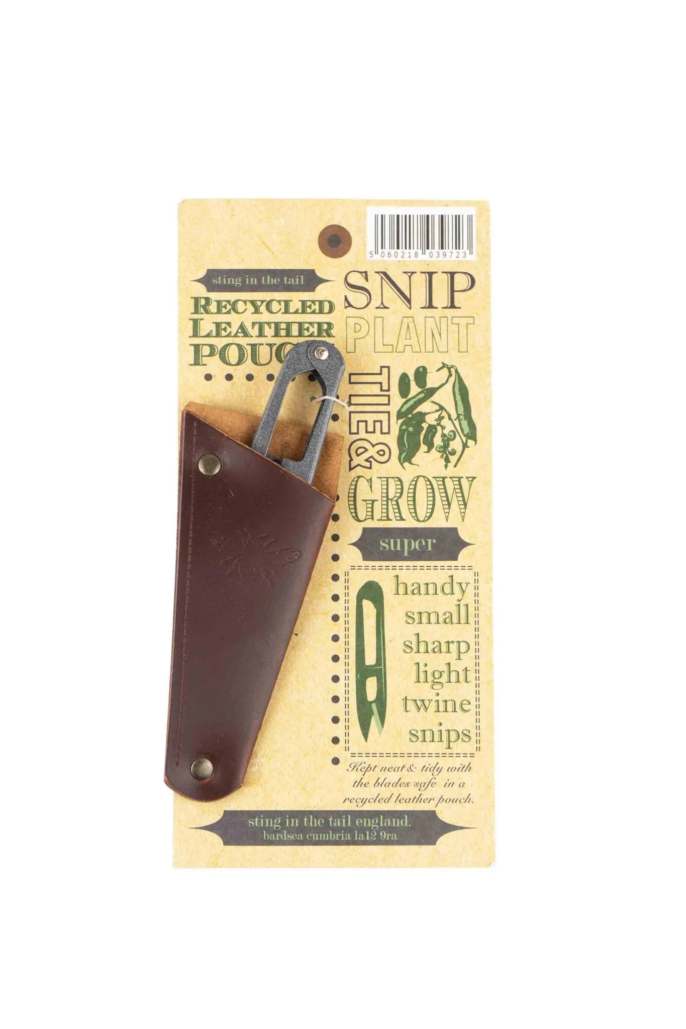 Garden Snips in Recycled Leather Pouch – Practical Gift for Gardeners