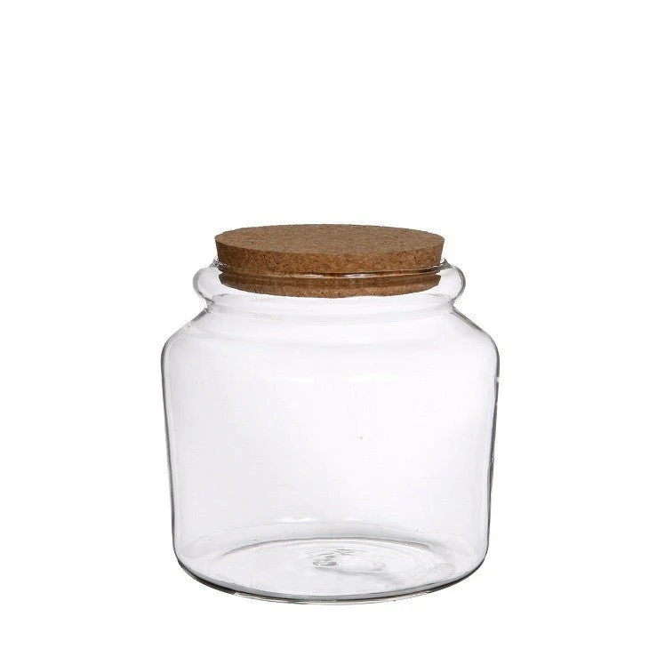 Glass Honey Pot - Vessel / Vase with Cork Lid [Terrarium Supplies]