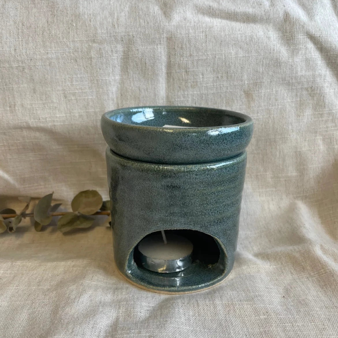 Green Ceramic Wax Melt or Essential Oil Burner