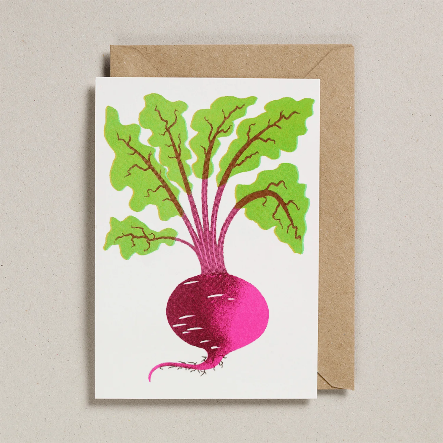 Beetroot Risograph Greetings Card