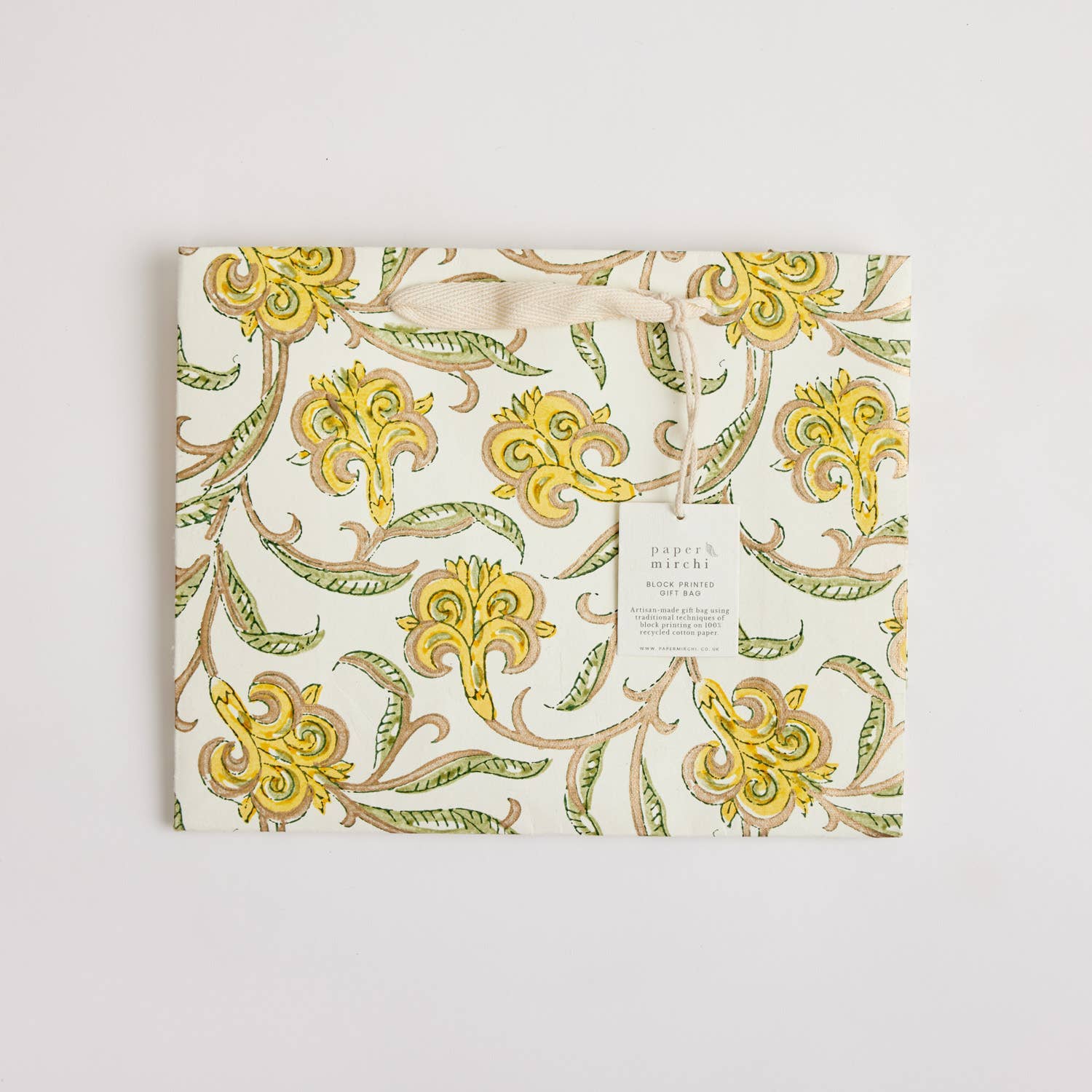 Hand Block Printed Gift Bags - Sunshine - Image 15