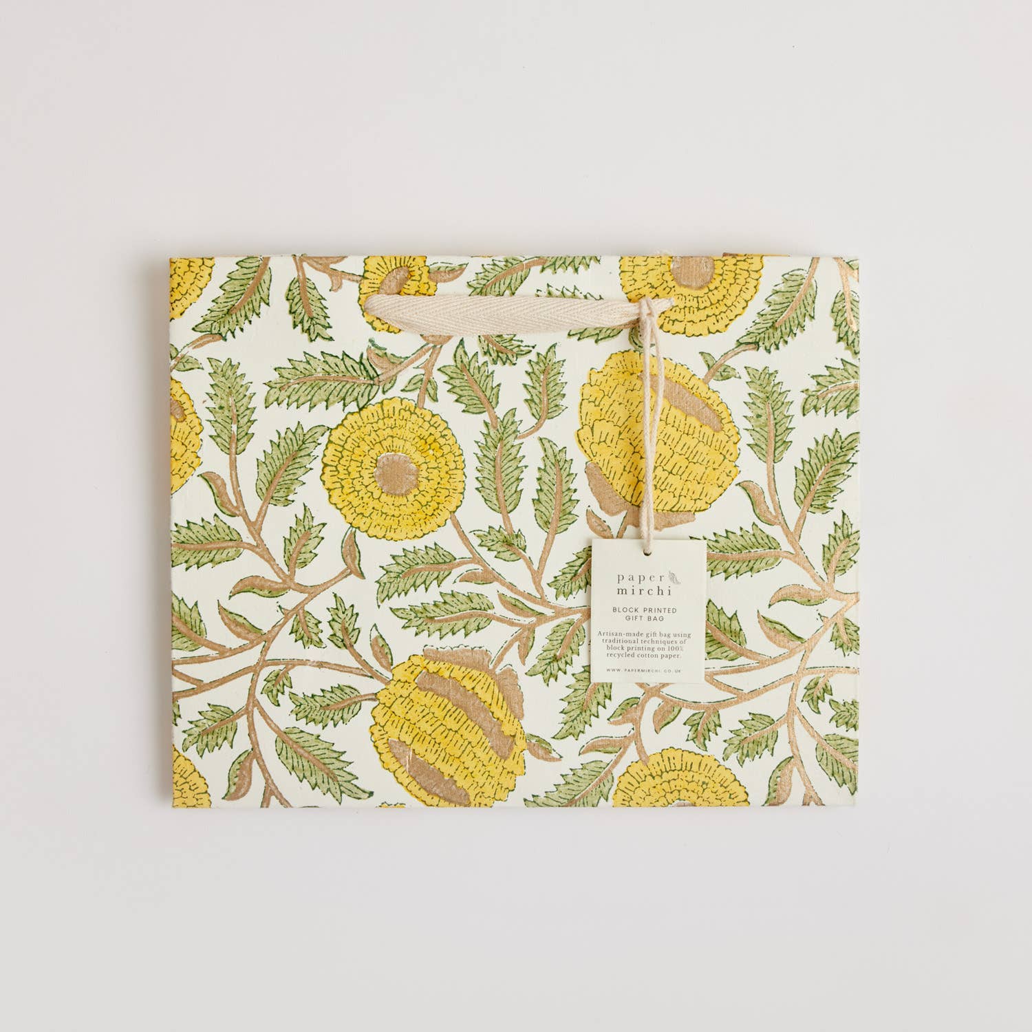 Hand Block Printed Gift Bags - Sunshine - Image 17