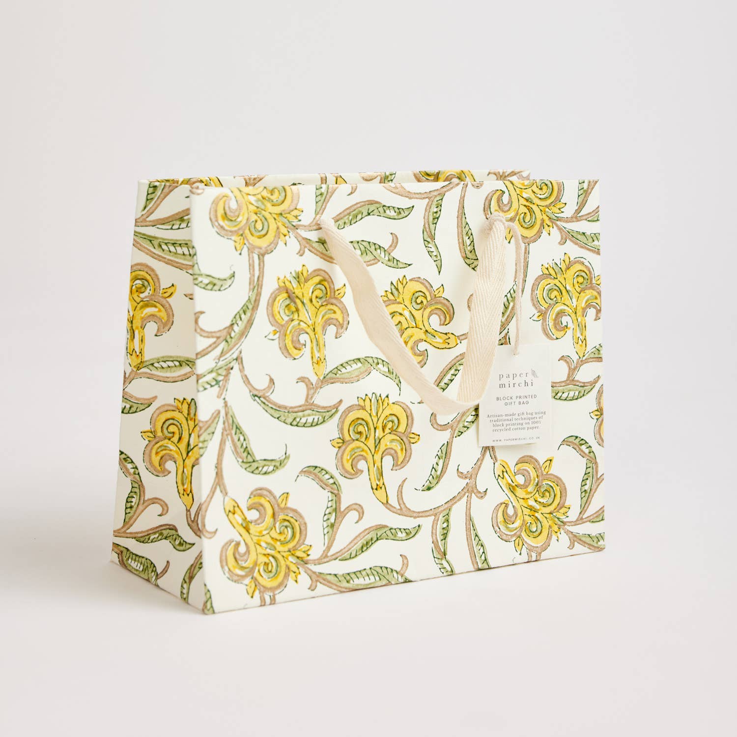 Hand Block Printed Gift Bags - Sunshine - Image 18