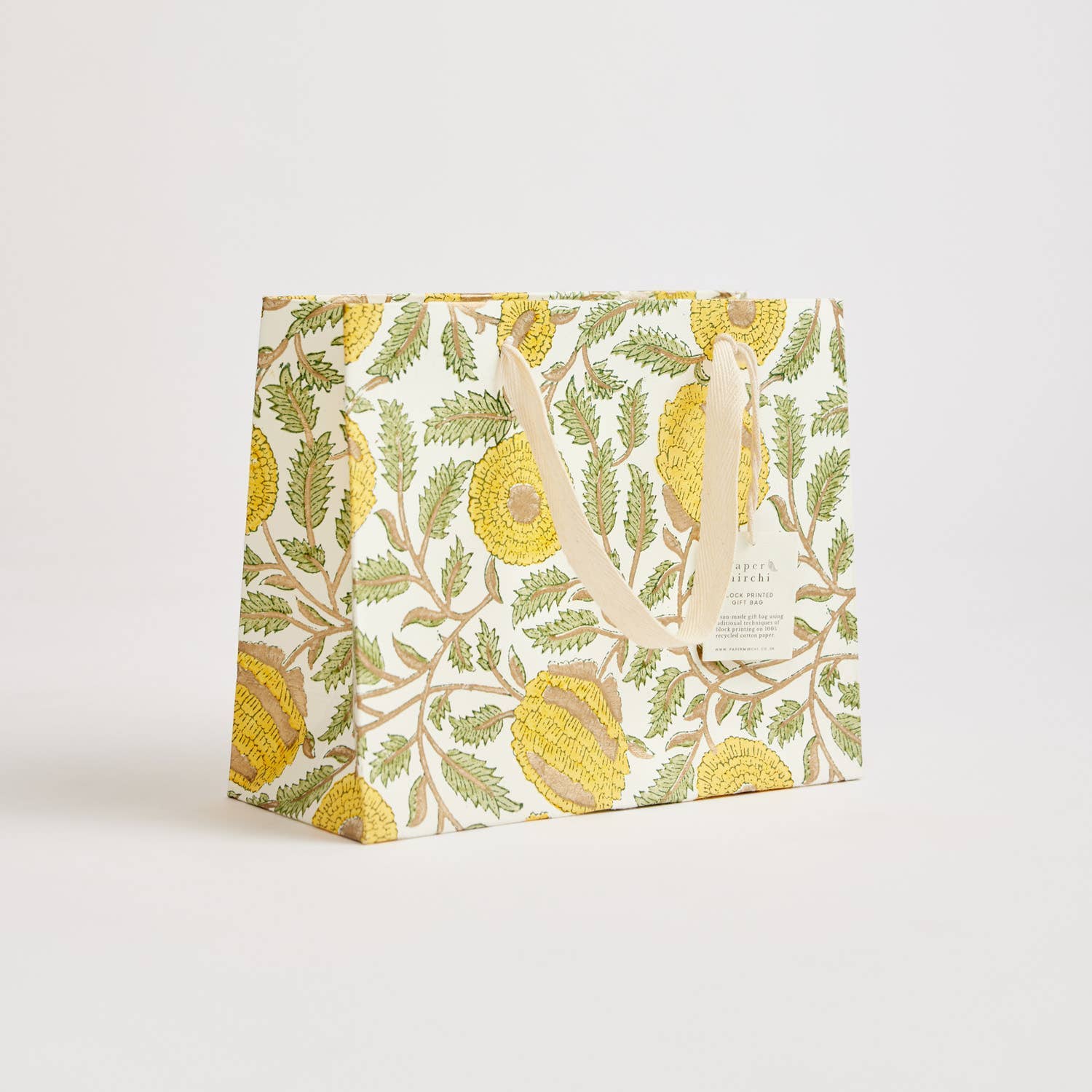 Hand Block Printed Gift Bags - Sunshine - Image 20