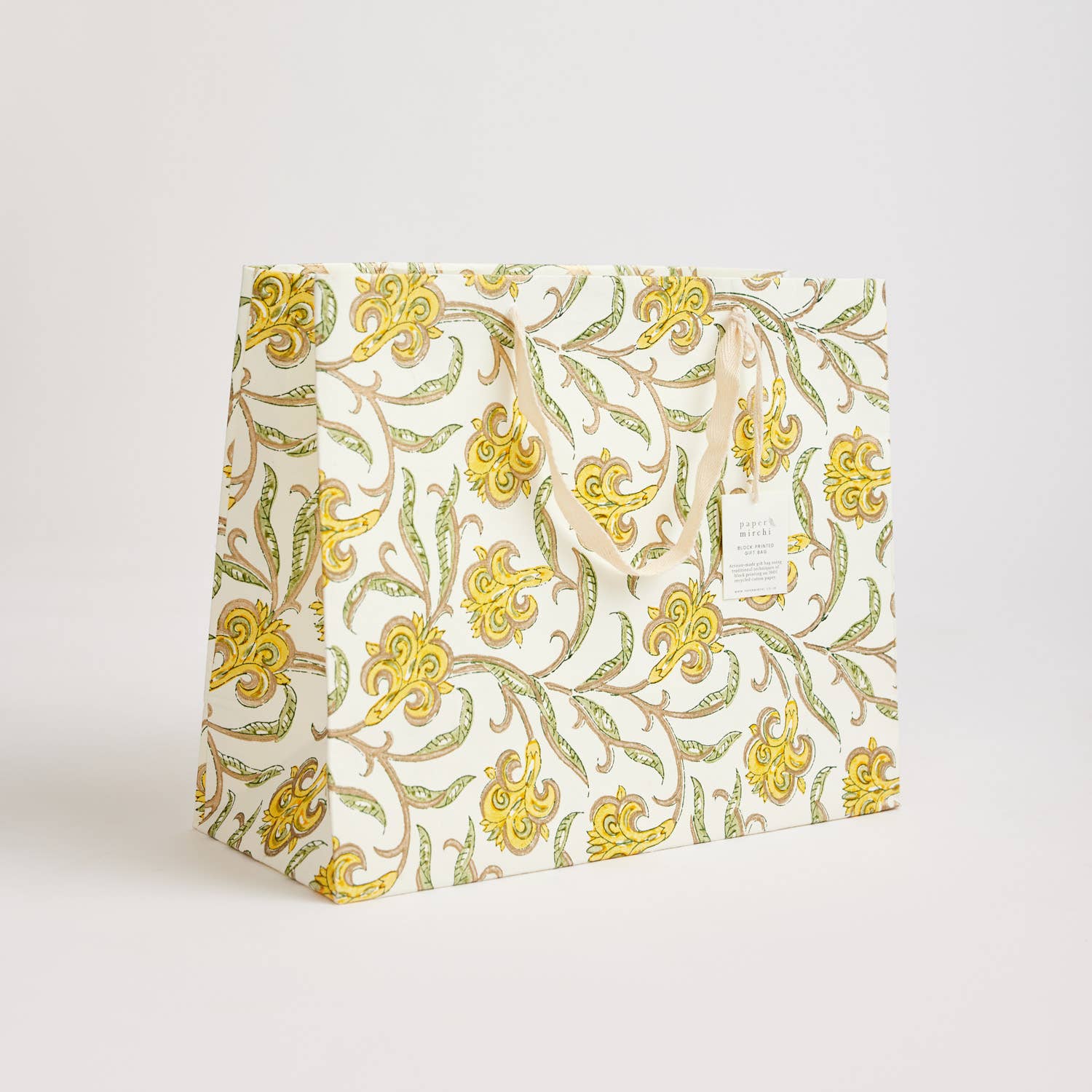 Hand Block Printed Gift Bags - Sunshine - Image 5