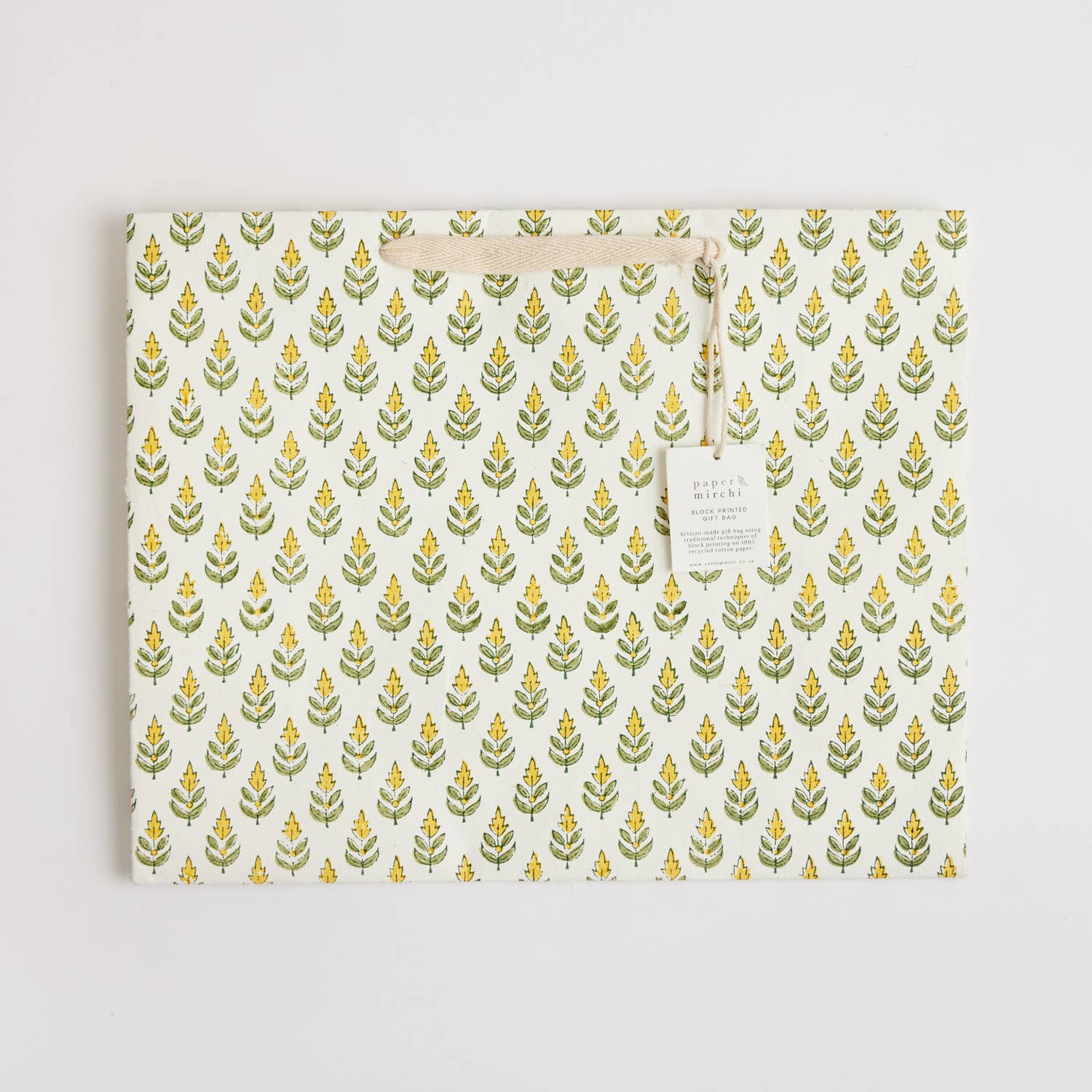 Hand Block Printed Gift Bags - Sunshine - Image 7