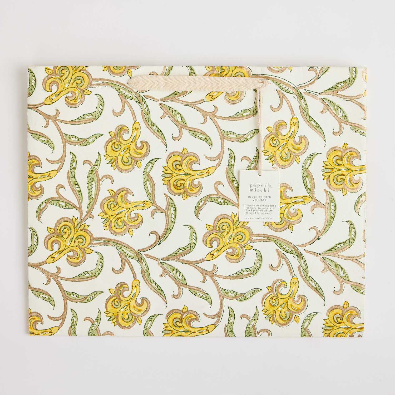 Hand Block Printed Gift Bags - Sunshine - Image 8