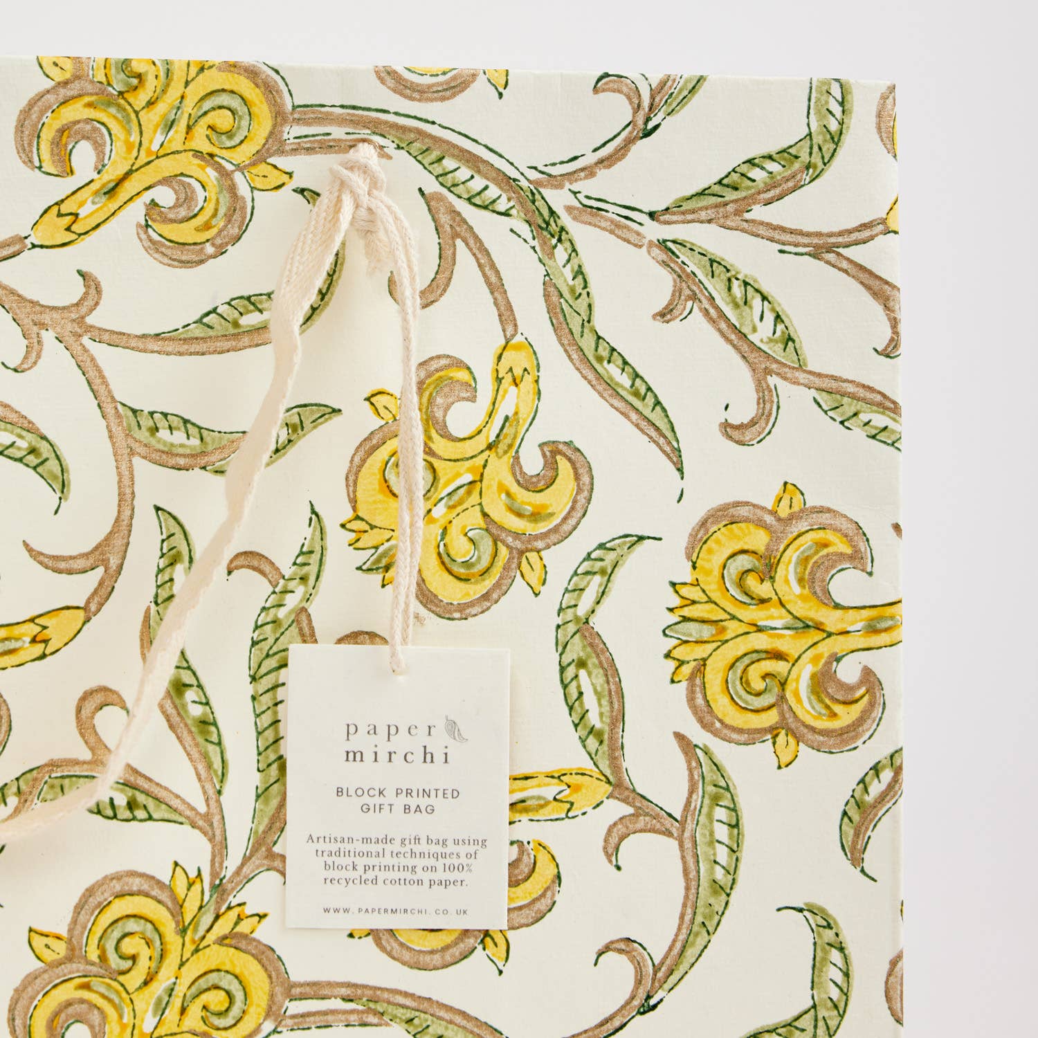 Hand Block Printed Gift Bags - Sunshine - Image 9