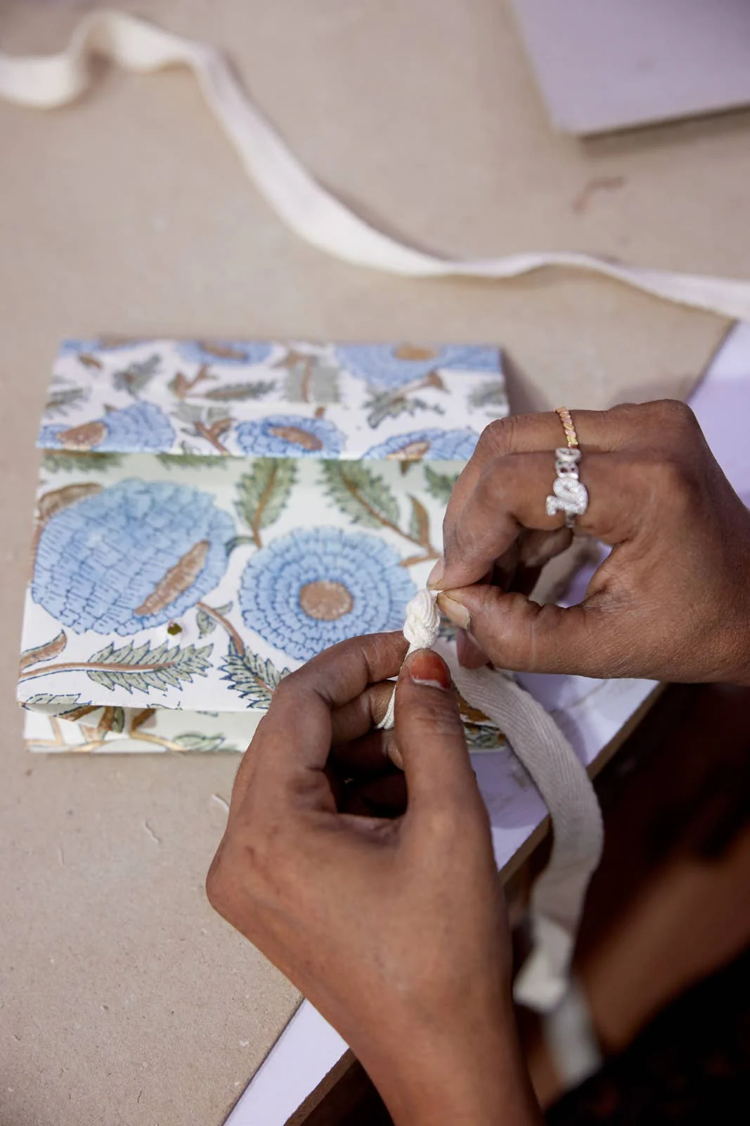 Hand Block Printed Gift Bags - Blue Stone - Image 18