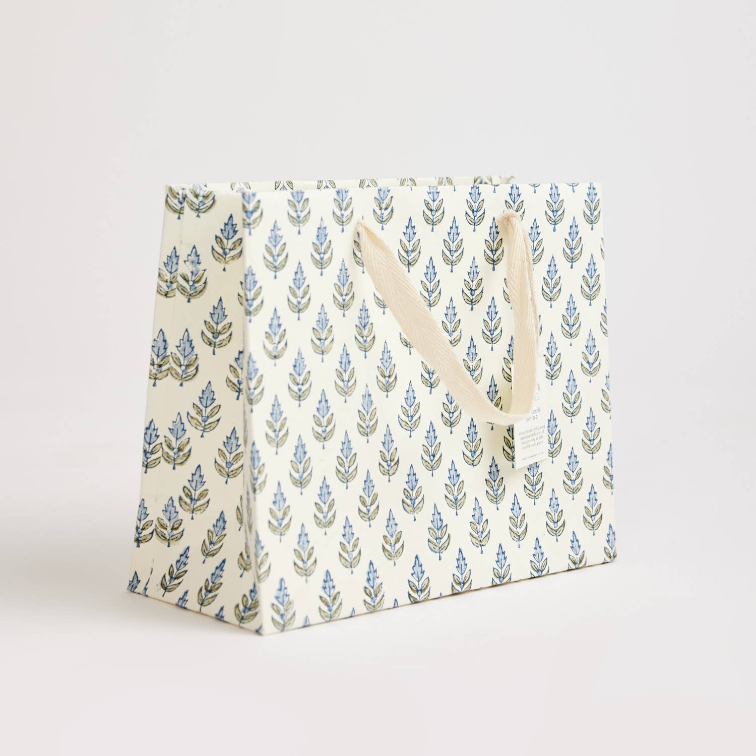 Hand Block Printed Gift Bags - Blue Stone - Image 4
