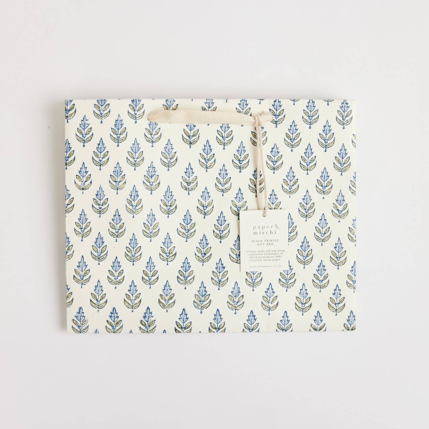 Hand Block Printed Gift Bags - Blue Stone - Image 7