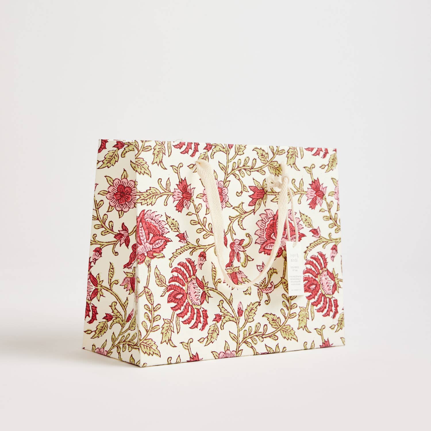 Hand Block Printed Gift Bags - Scarlet - Image 5