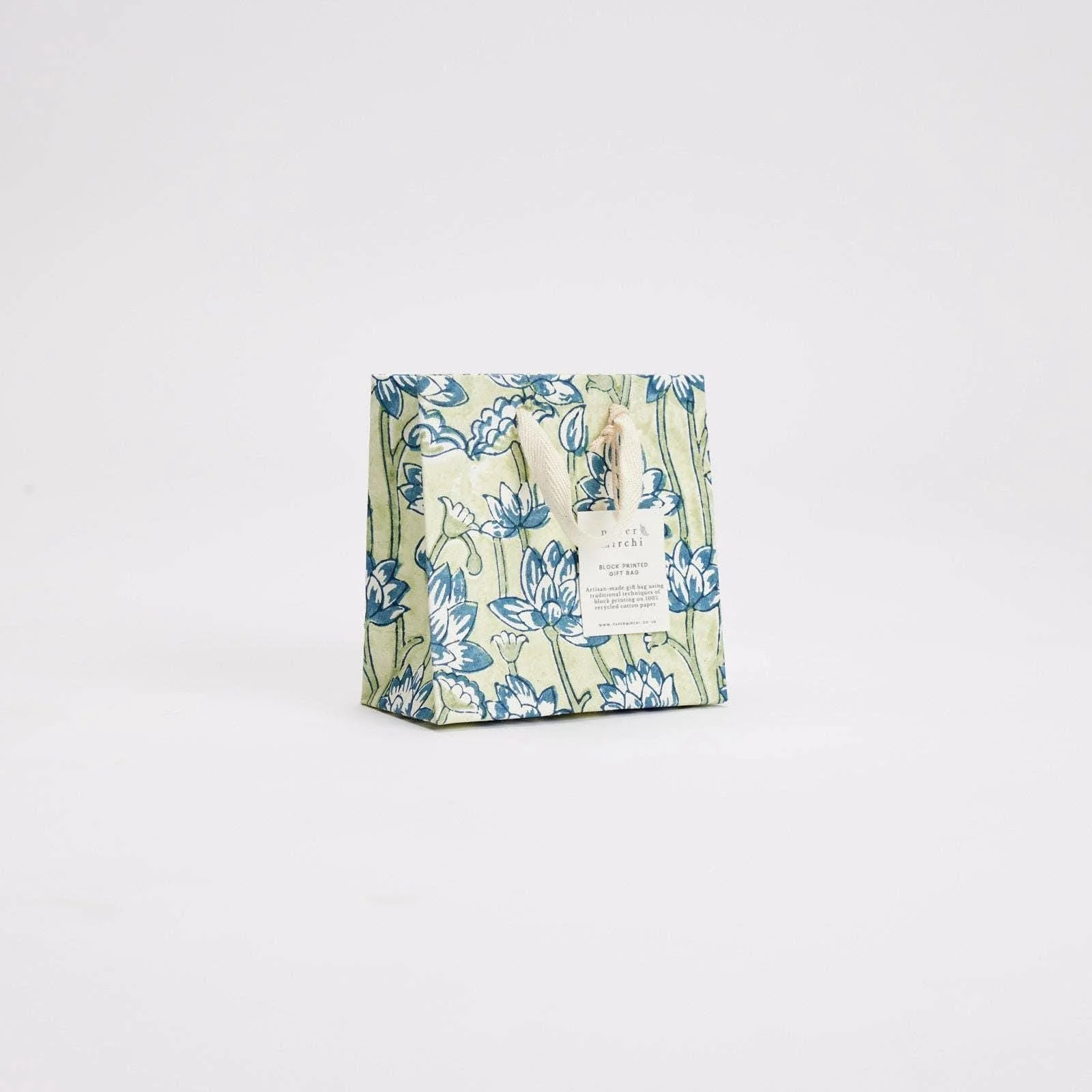Hand Block Printed Gift Bags - Indigo - Image 10