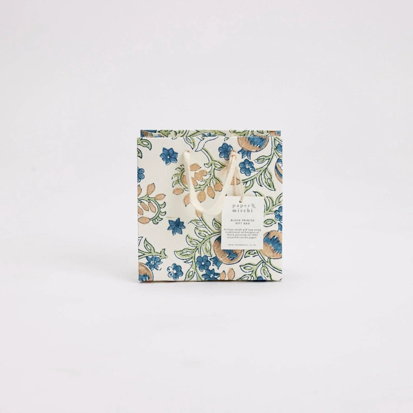 Hand Block Printed Gift Bags - Indigo - Image 3