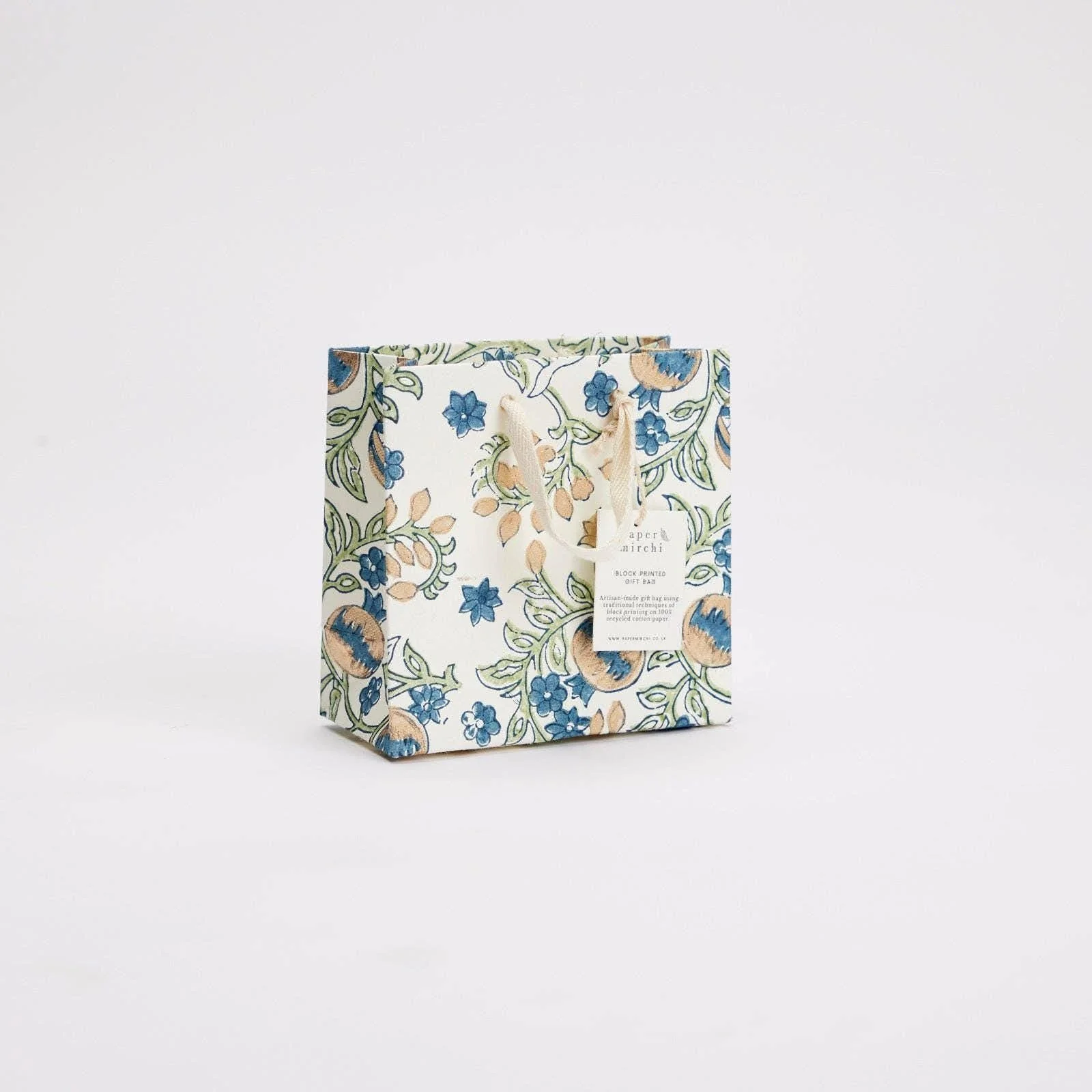 Hand Block Printed Gift Bags - Indigo - Image 4