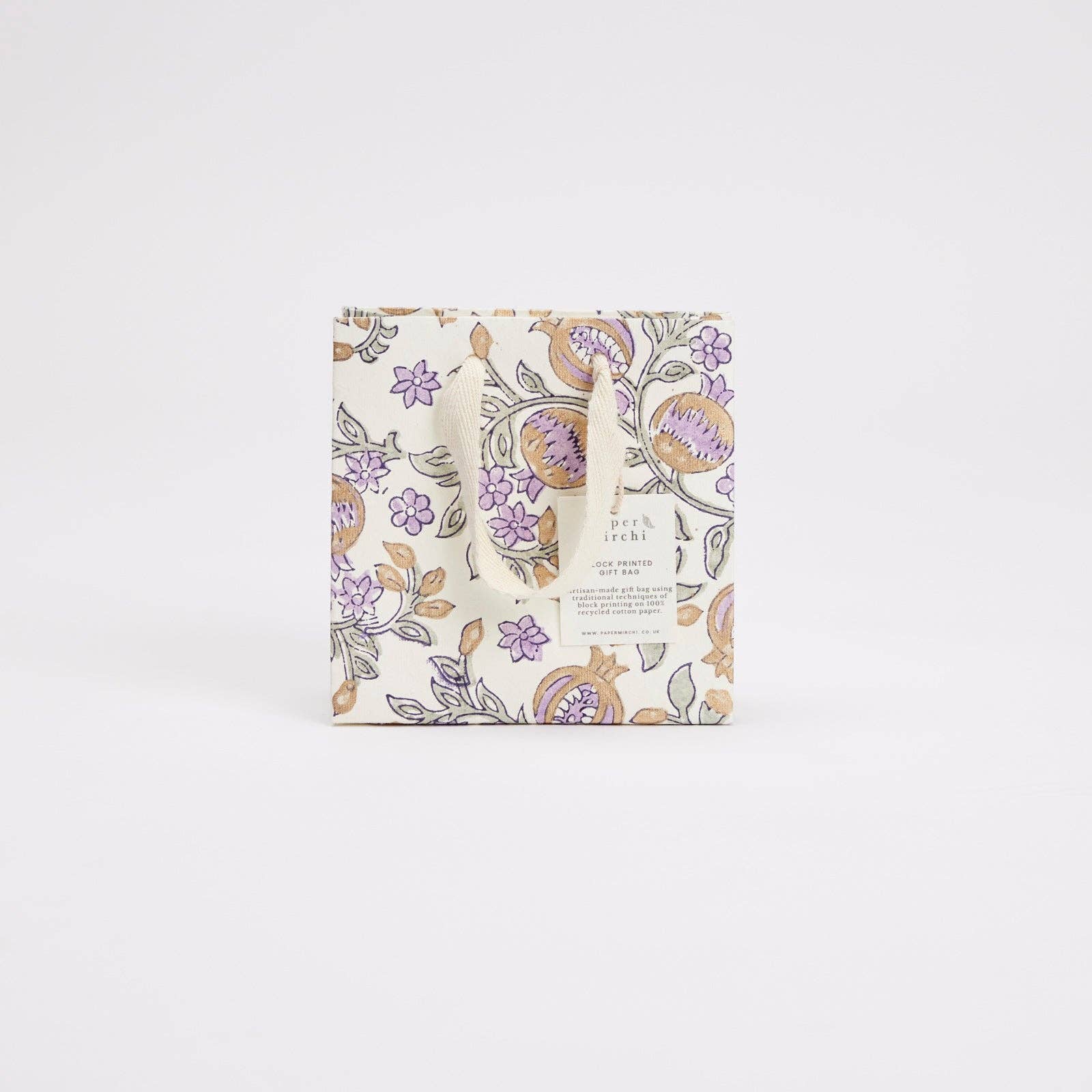 Hand Block Printed Gift Bags - Lavender - Image 3