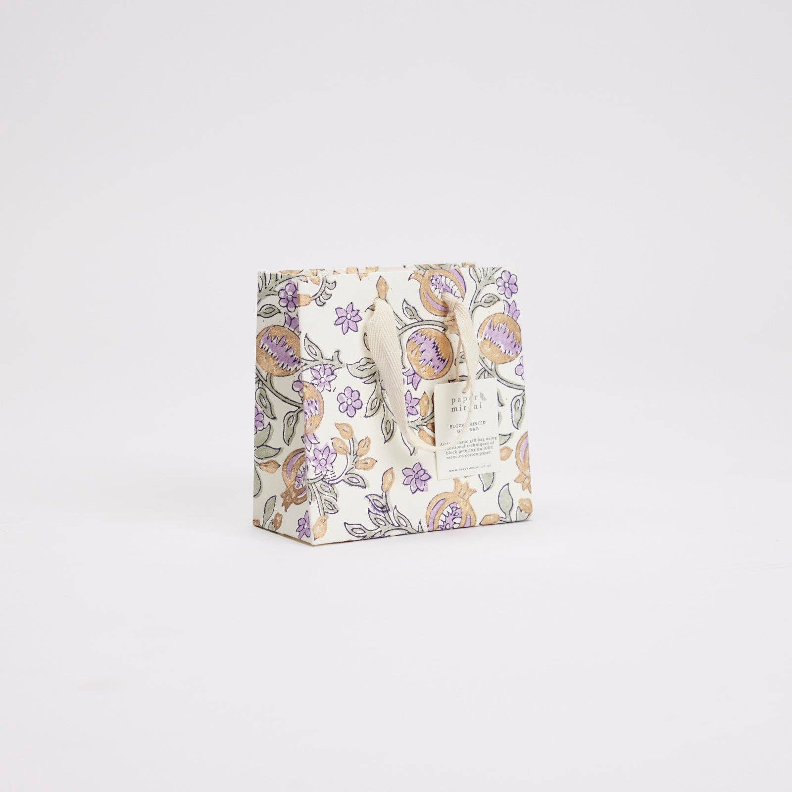 Hand Block Printed Gift Bags - Lavender - Image 4