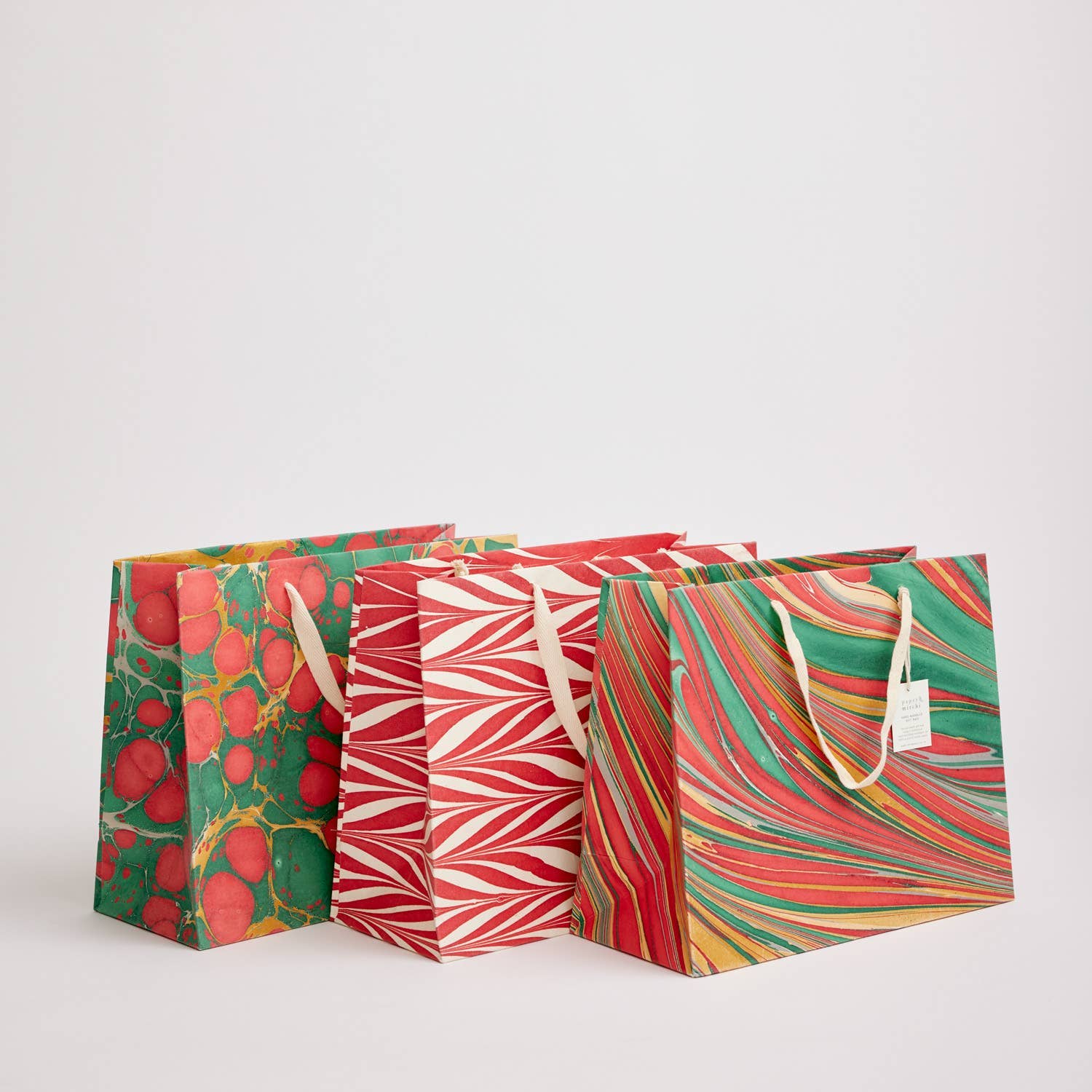 Hand Marbled Gift Bags – Christmas Glitz