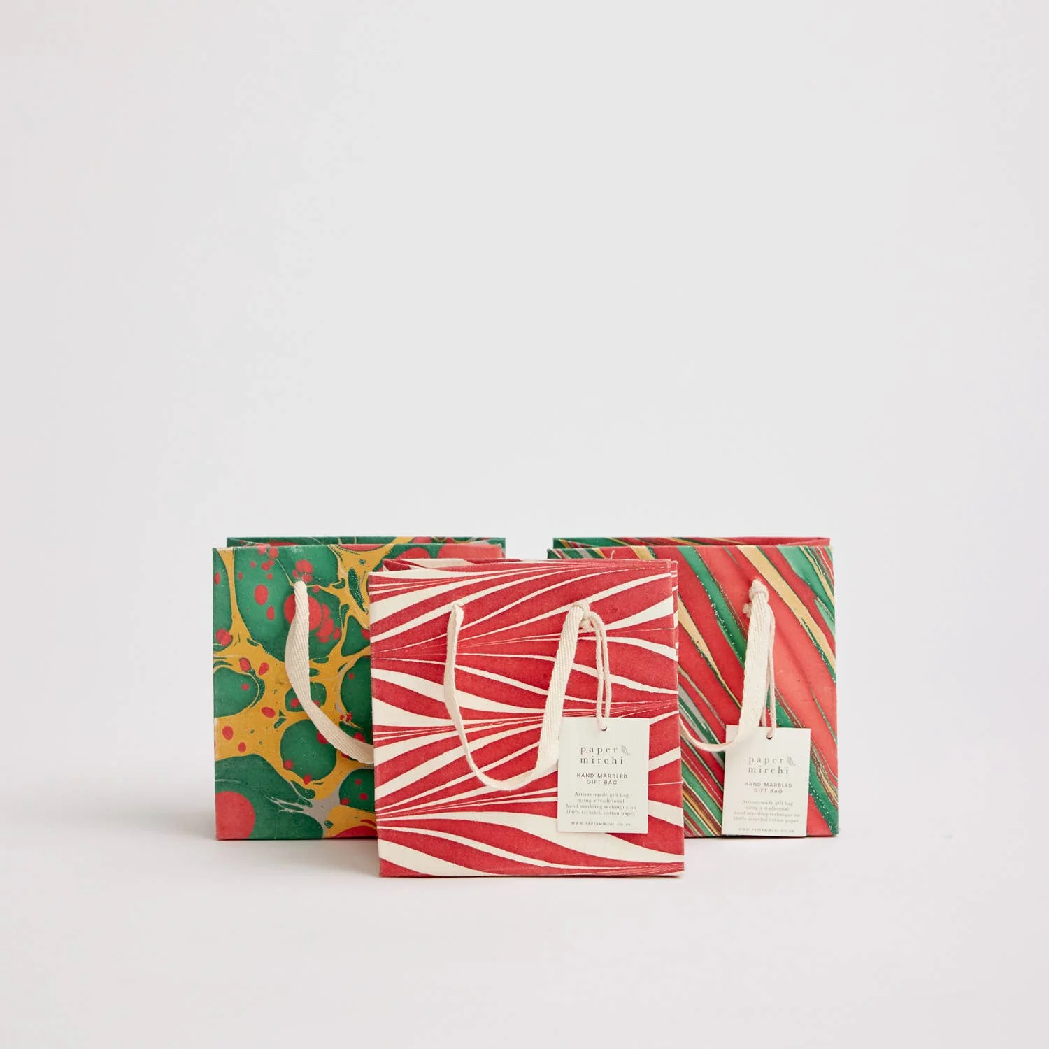 Hand Marbled Gift Bags – Christmas Glitz - Image 18