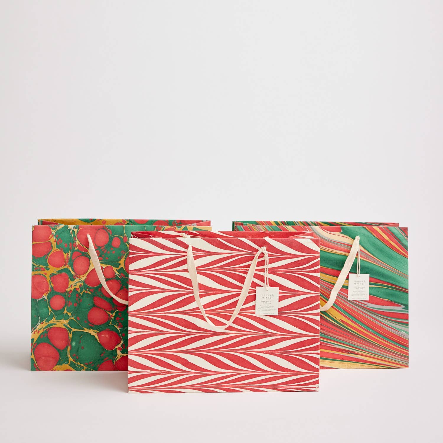 Hand Marbled Gift Bags – Christmas Glitz - Image 2