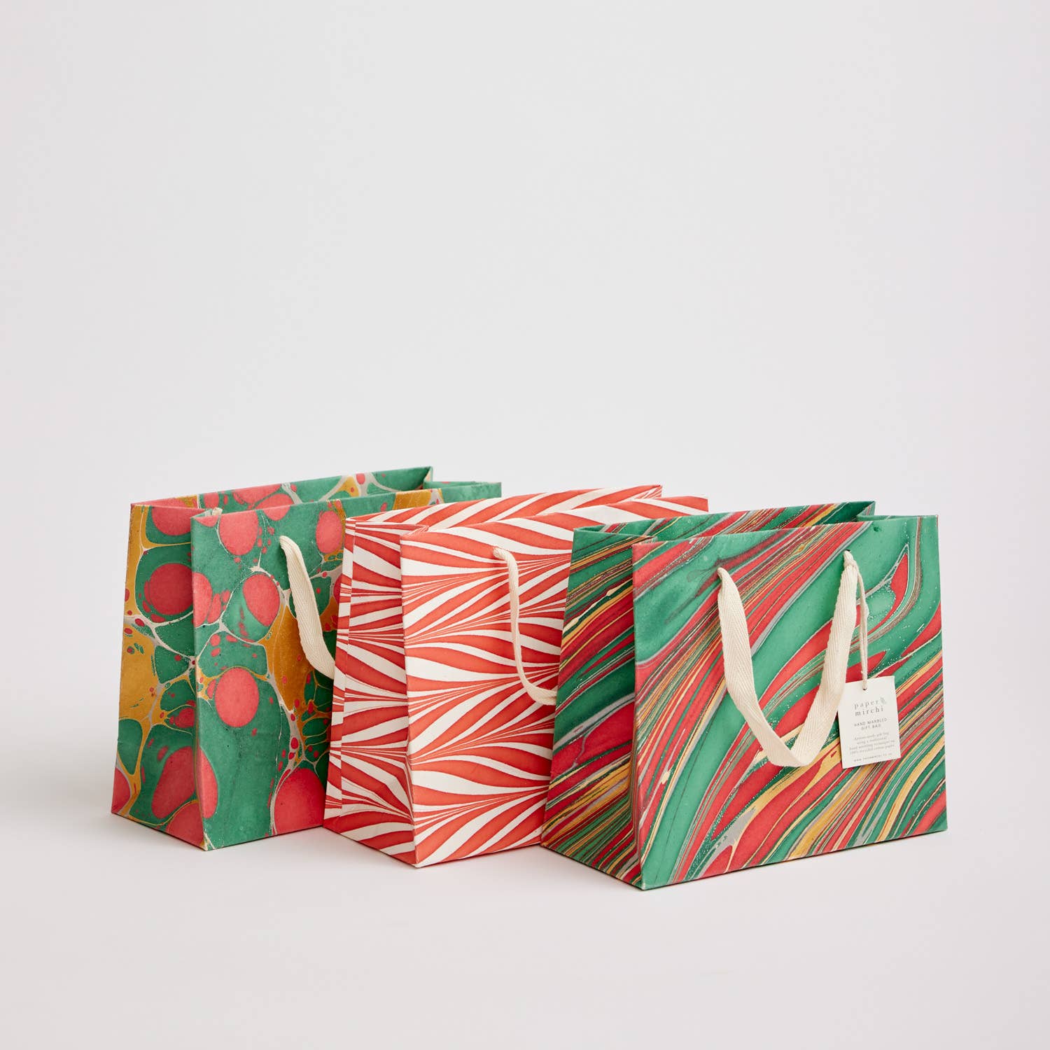 Hand Marbled Gift Bags – Christmas Glitz - Image 28