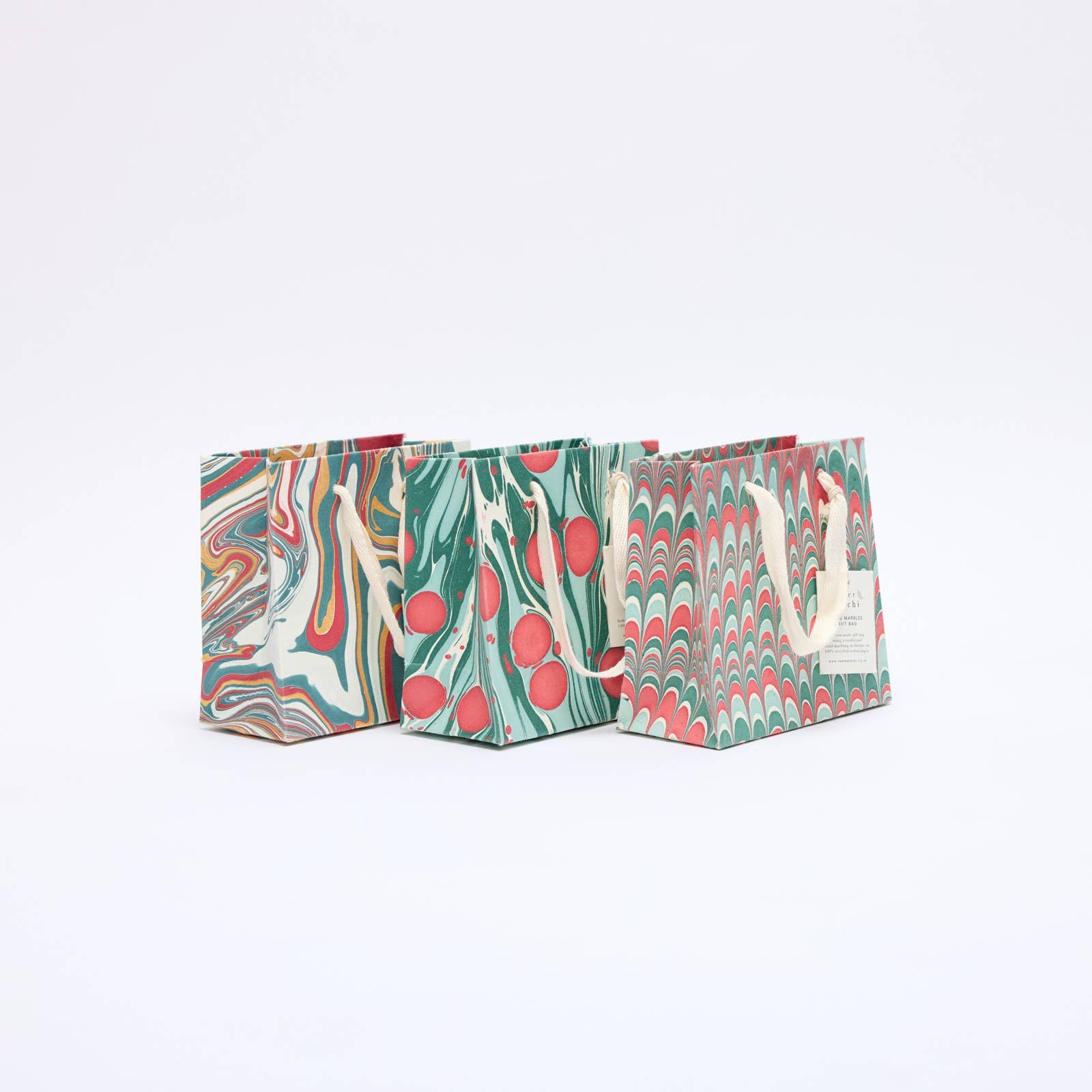 Hand Marbled Gift Bags - Christmas Splendour - Image 15