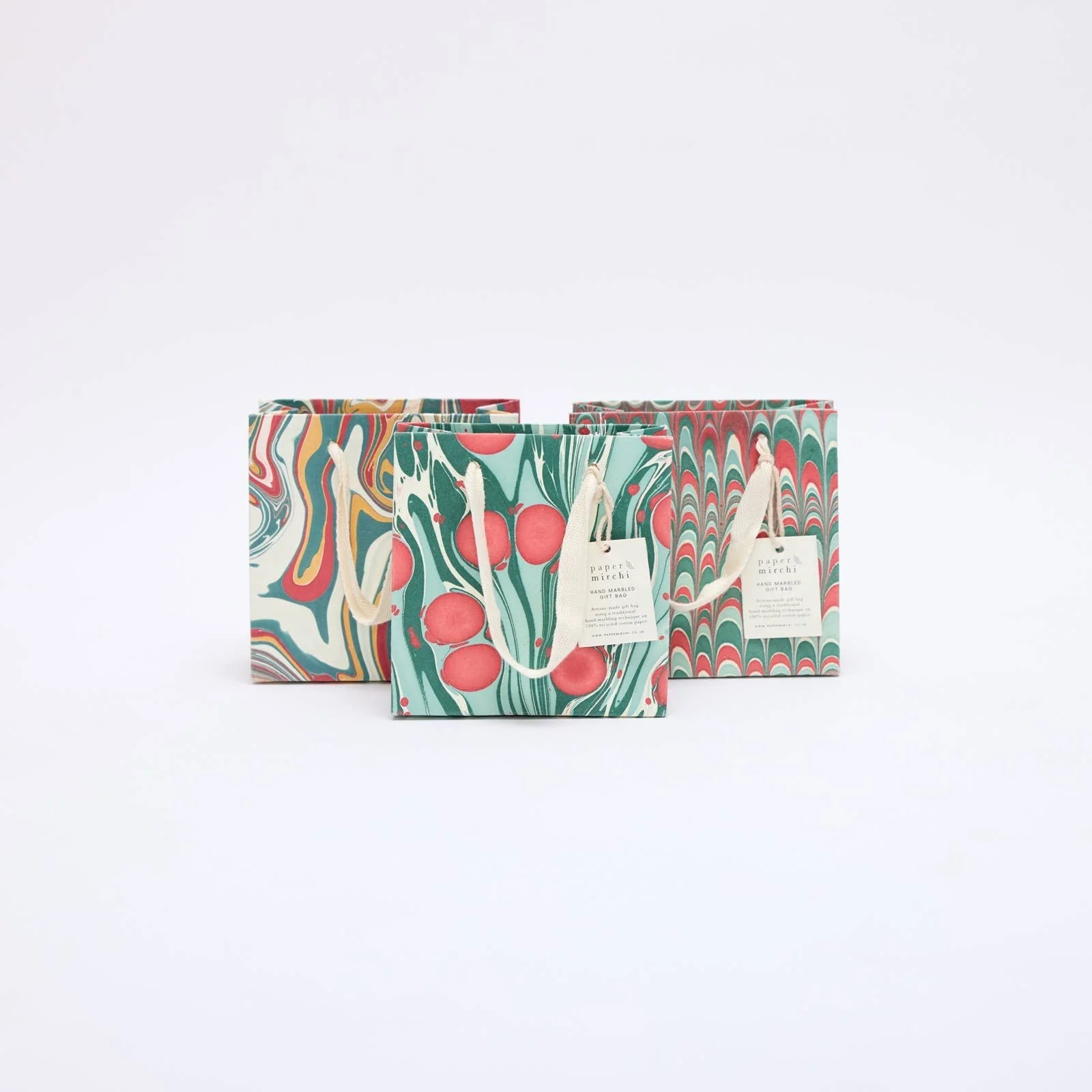 Hand Marbled Gift Bags - Christmas Splendour - Image 16
