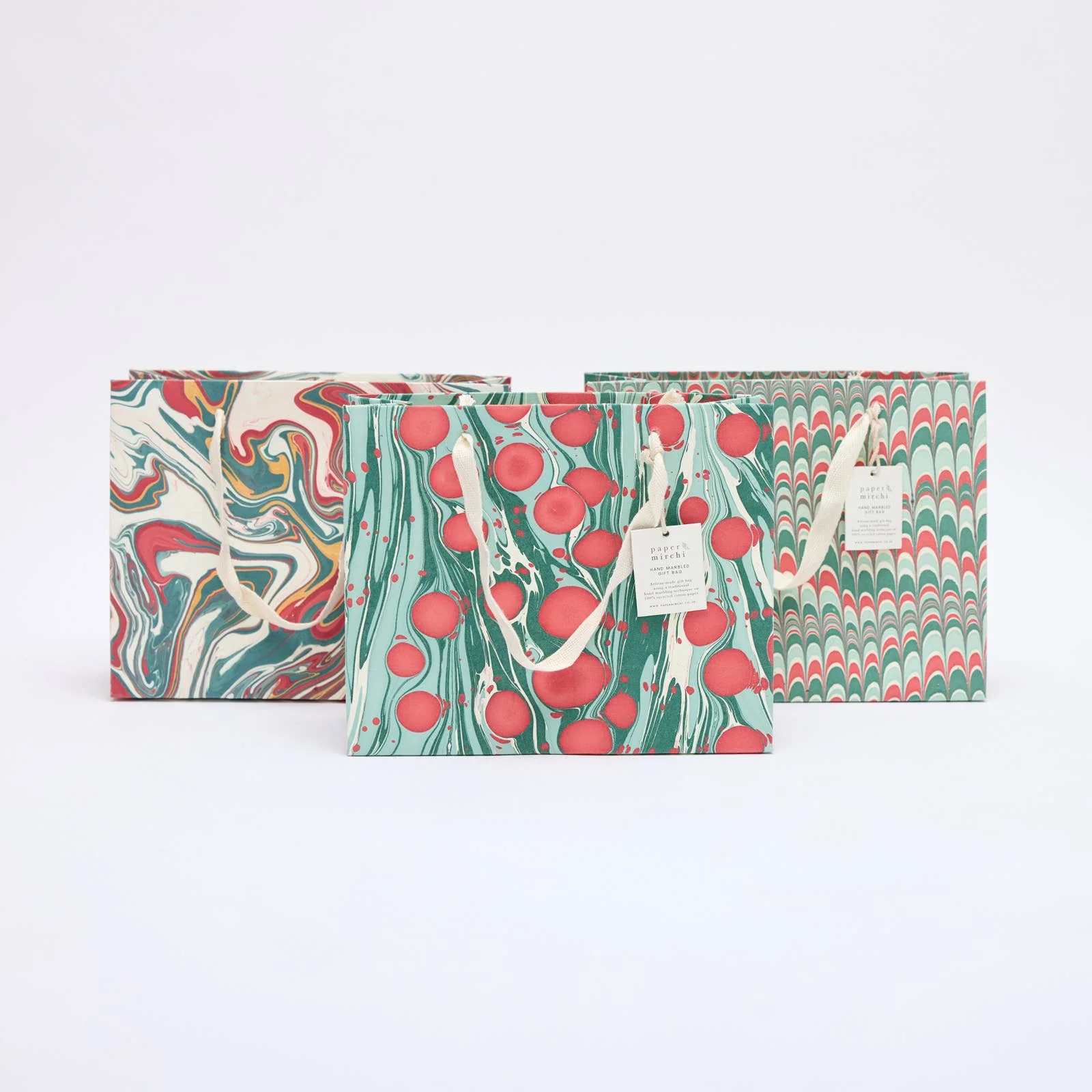 Hand Marbled Gift Bags - Christmas Splendour - Image 19