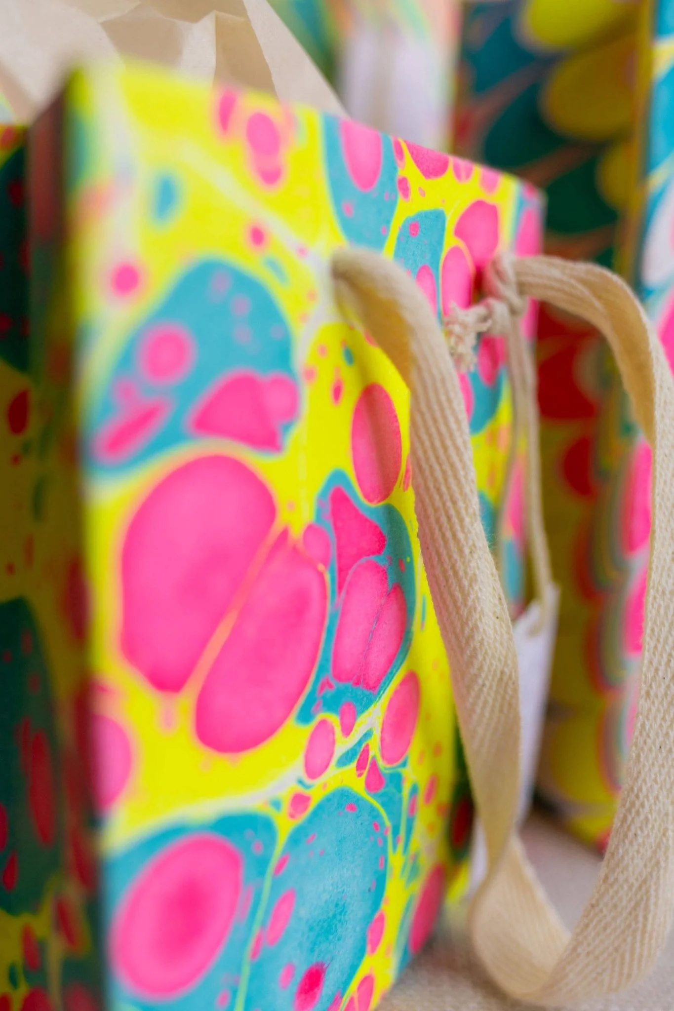 Hand Marbled Gift Bags - Neon - Image 14