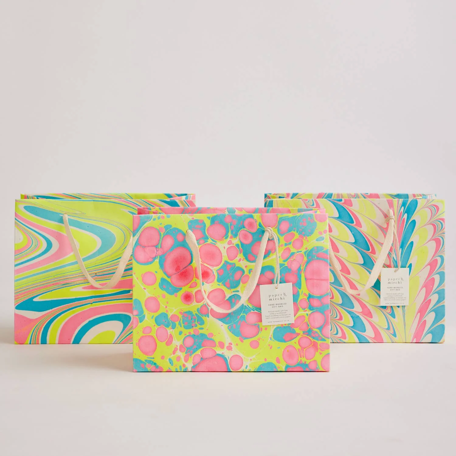 Hand Marbled Gift Bags - Neon - Image 16