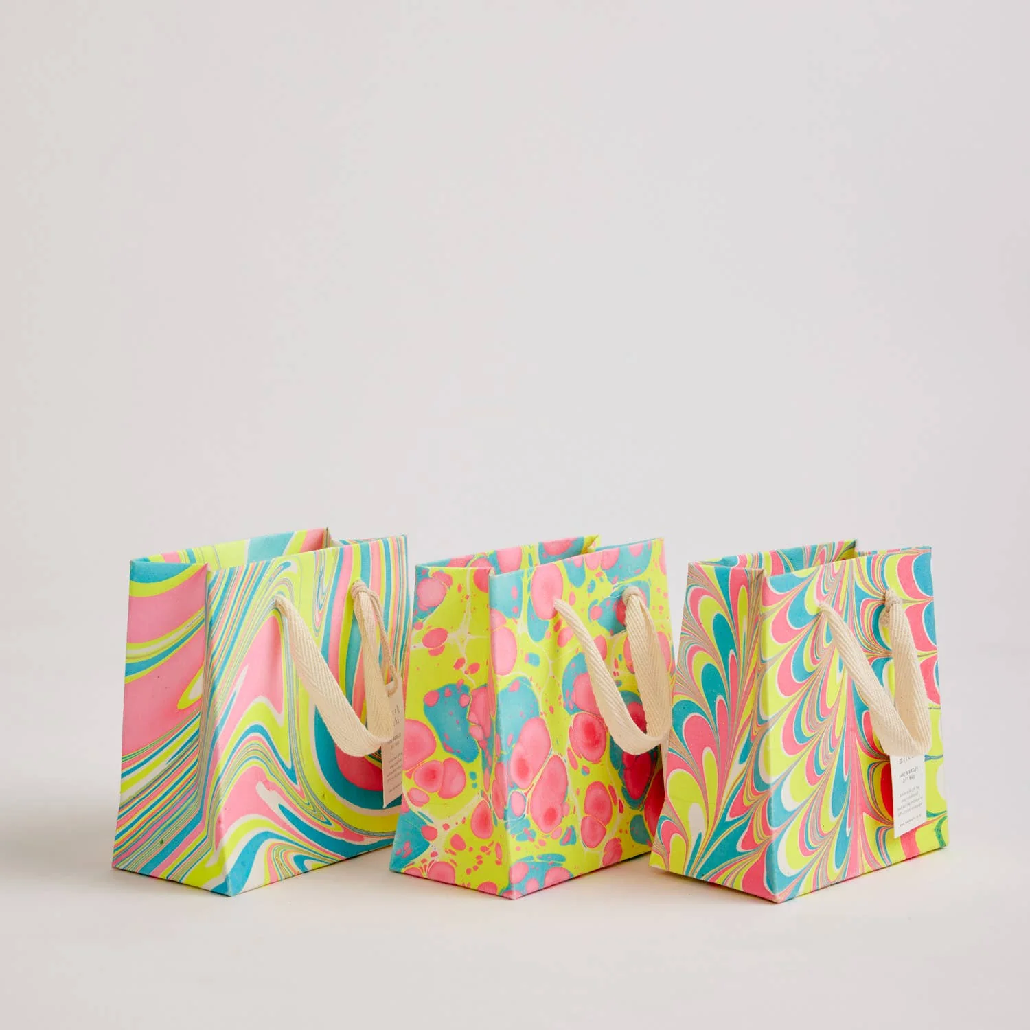 Hand Marbled Gift Bags - Neon - Image 2