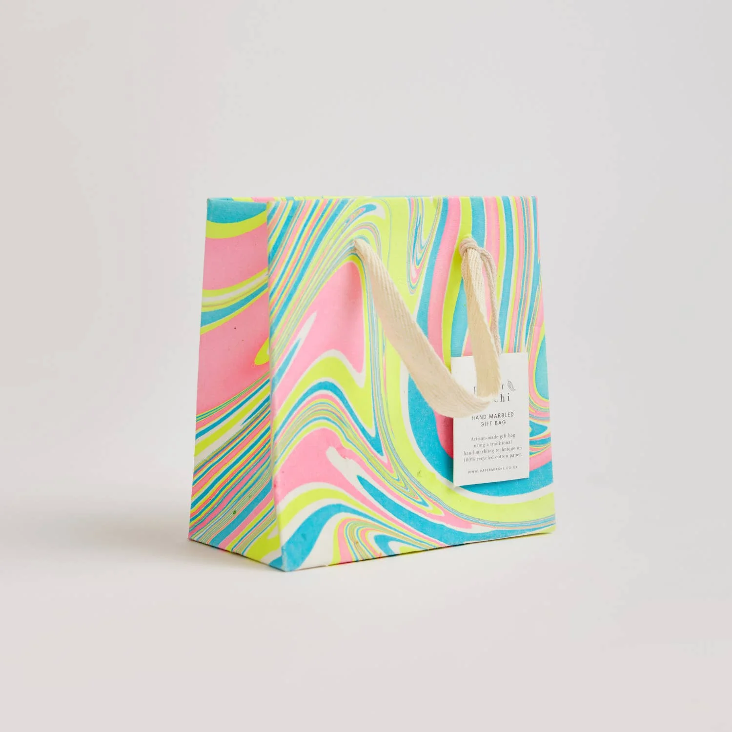 Hand Marbled Gift Bags - Neon - Image 4