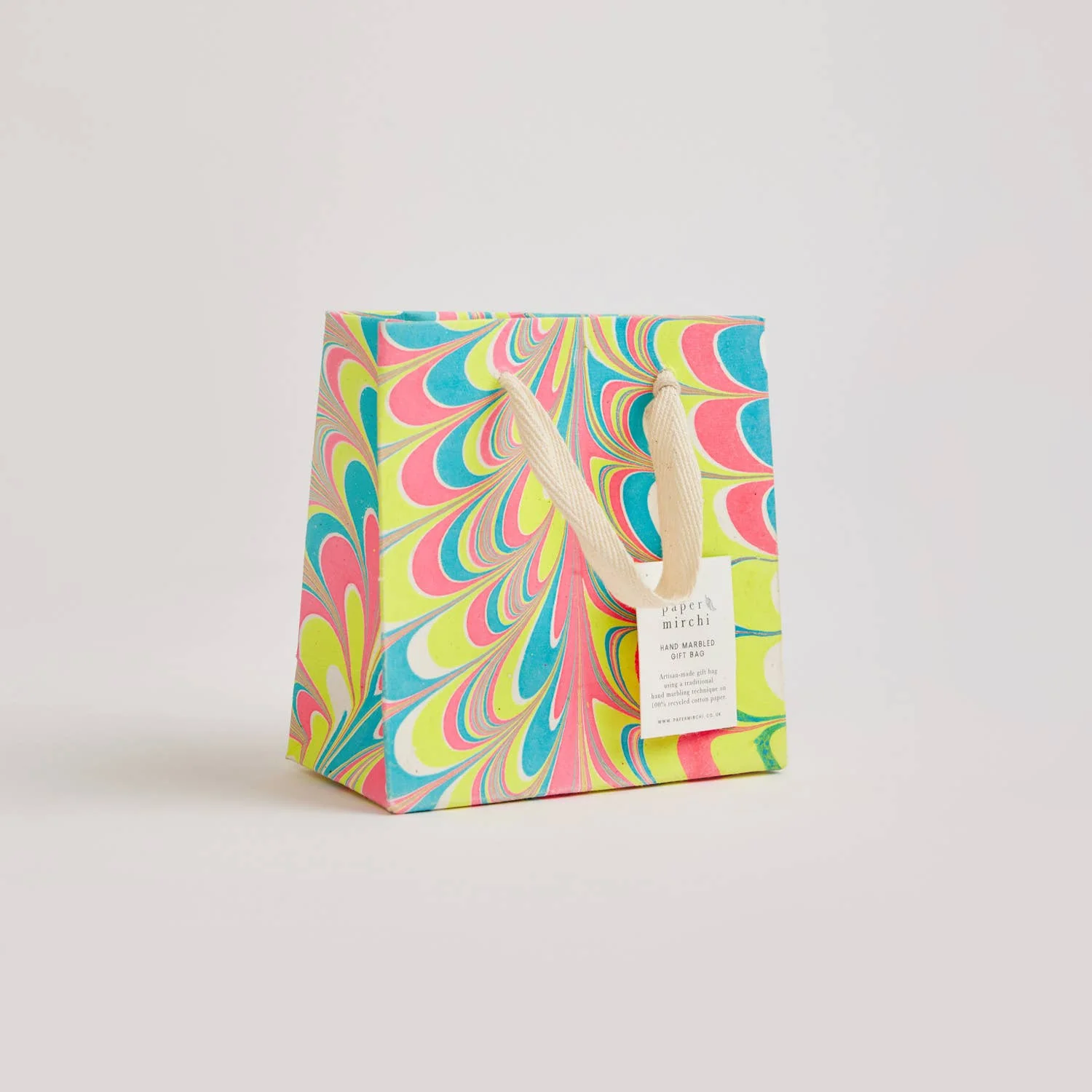 Hand Marbled Gift Bags - Neon - Image 6