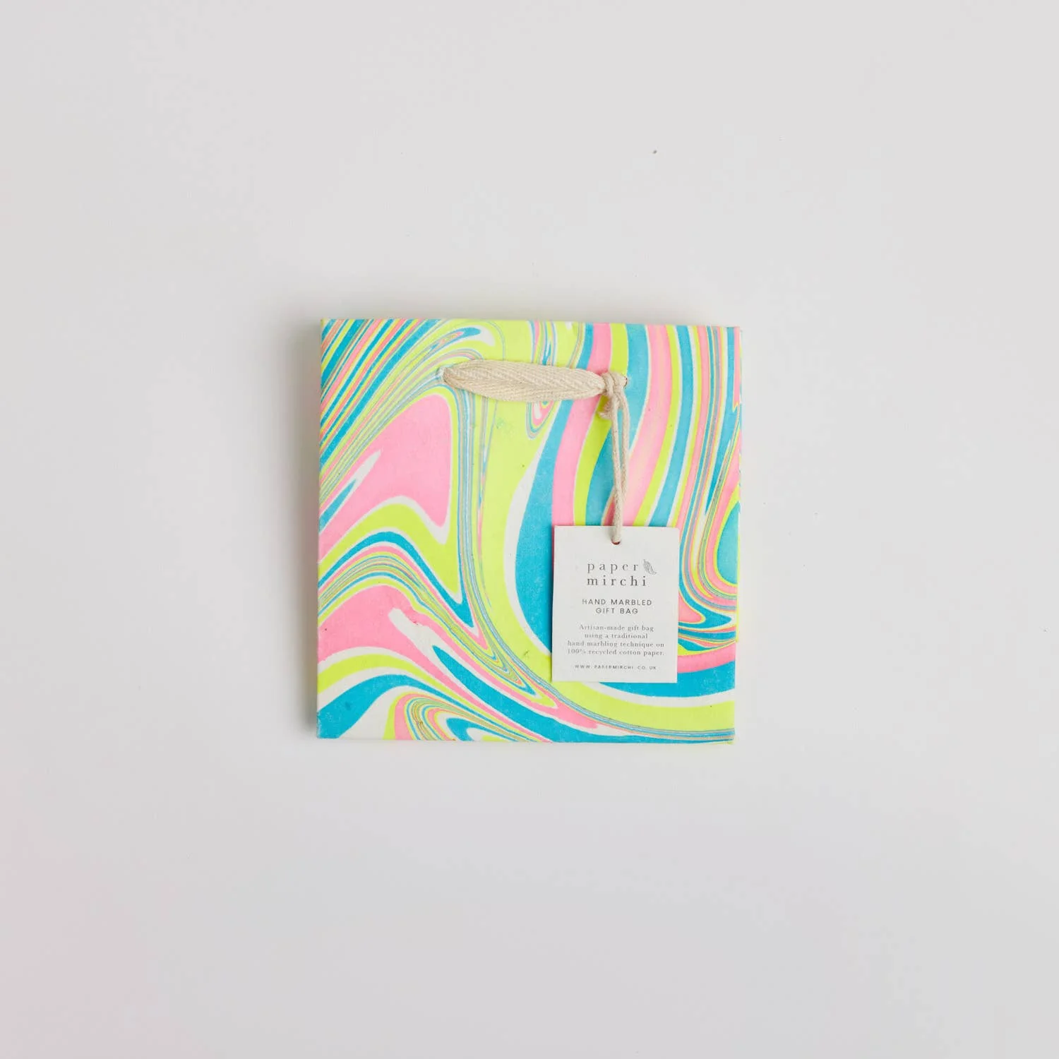 Hand Marbled Gift Bags - Neon - Image 7