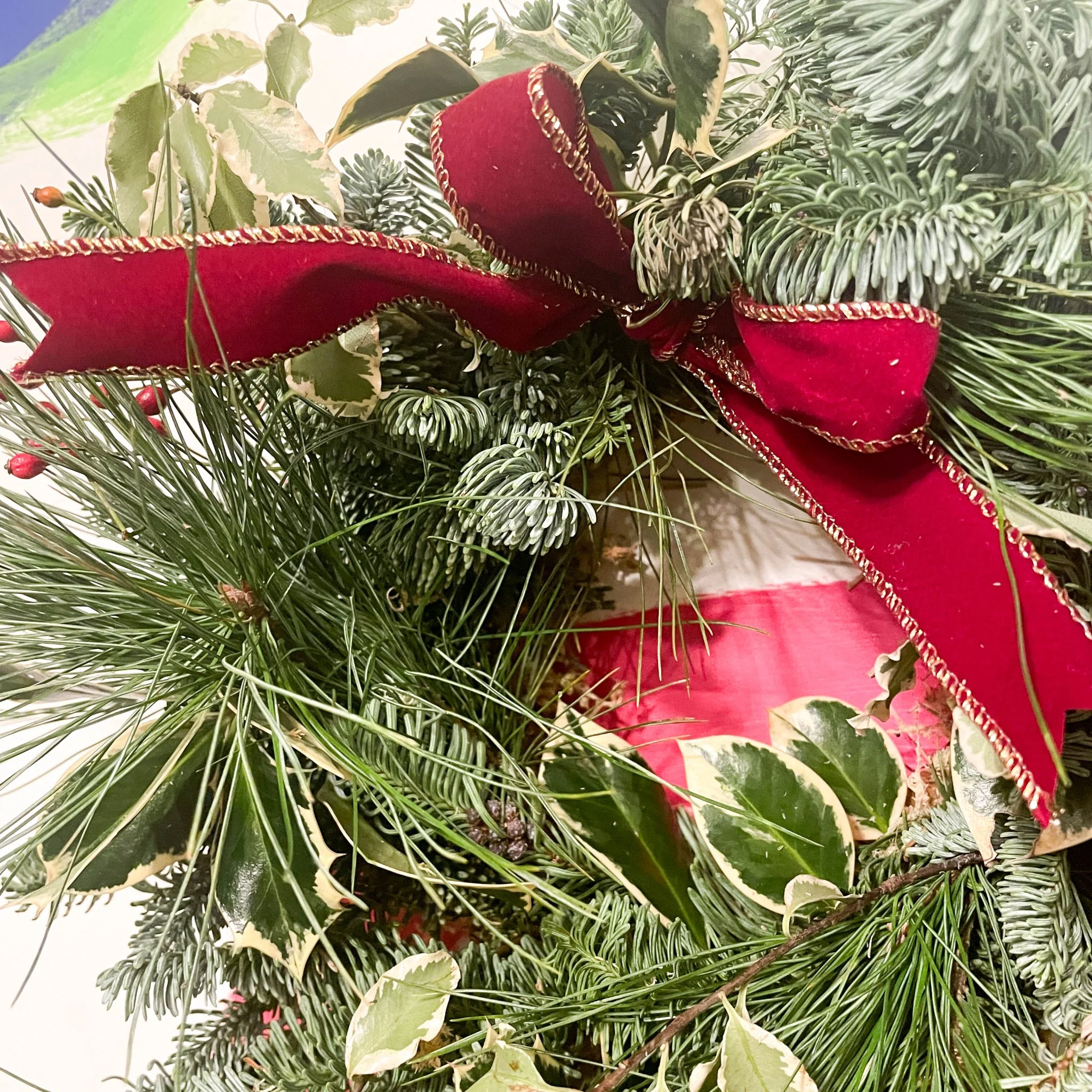 Handmade Fresh Foliage Christmas Wreath - No.9 [Made to Order] - Image 2