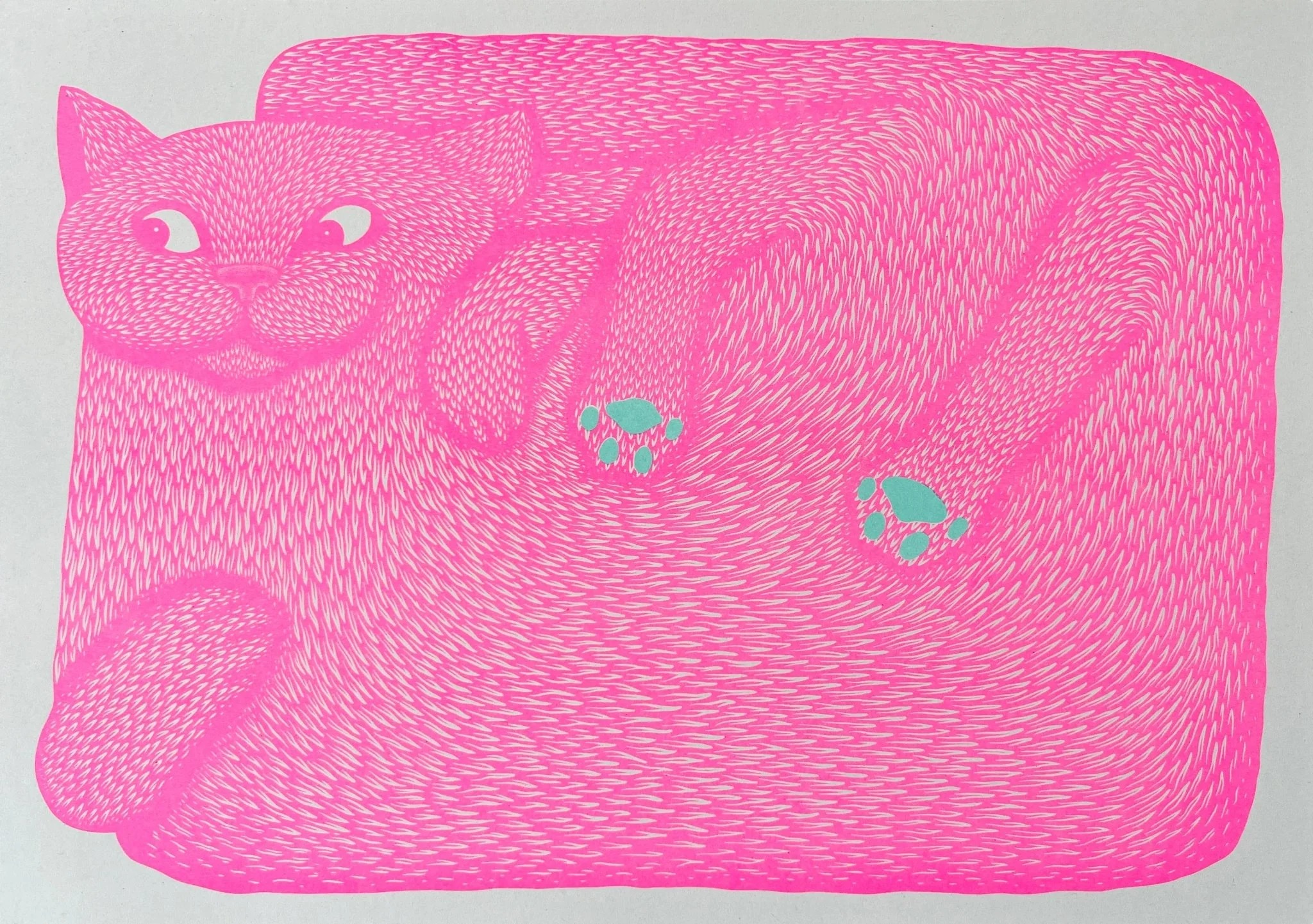 'I’m Just A Paw Boy From A Paw Family' Cat Riso Art Print