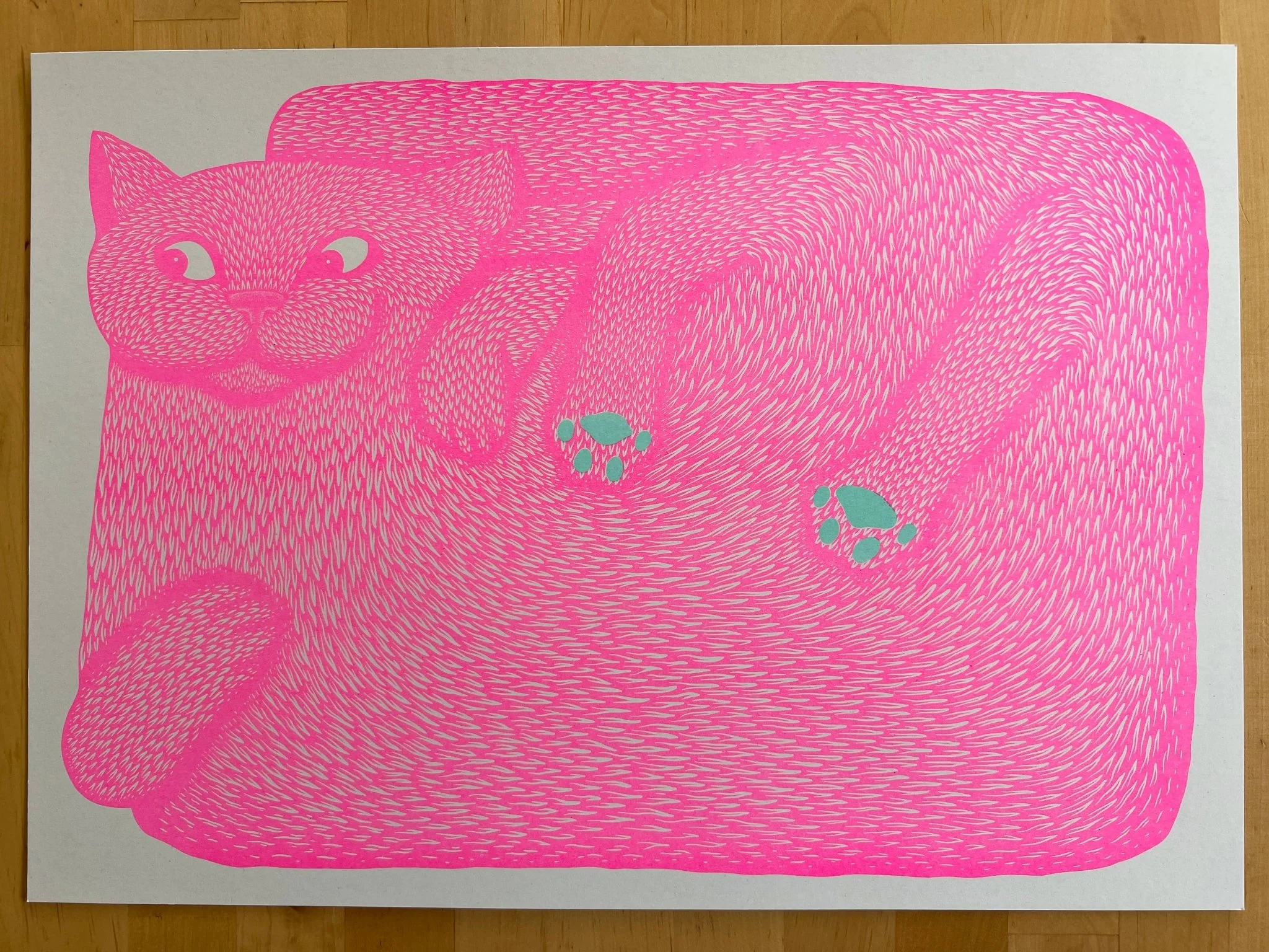 'I’m Just A Paw Boy From A Paw Family' Cat Riso Art Print - Image 3